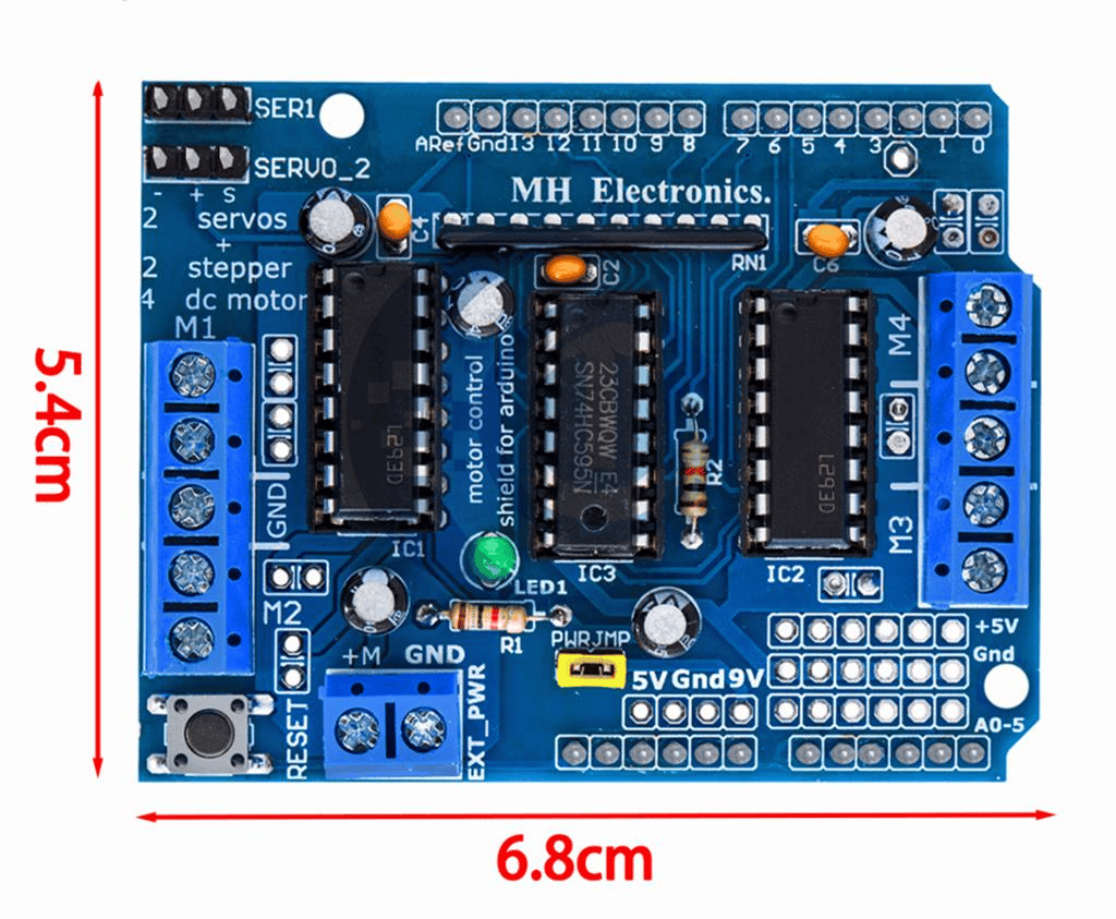 L293D Arduino Dört Motor Sürücü Shield