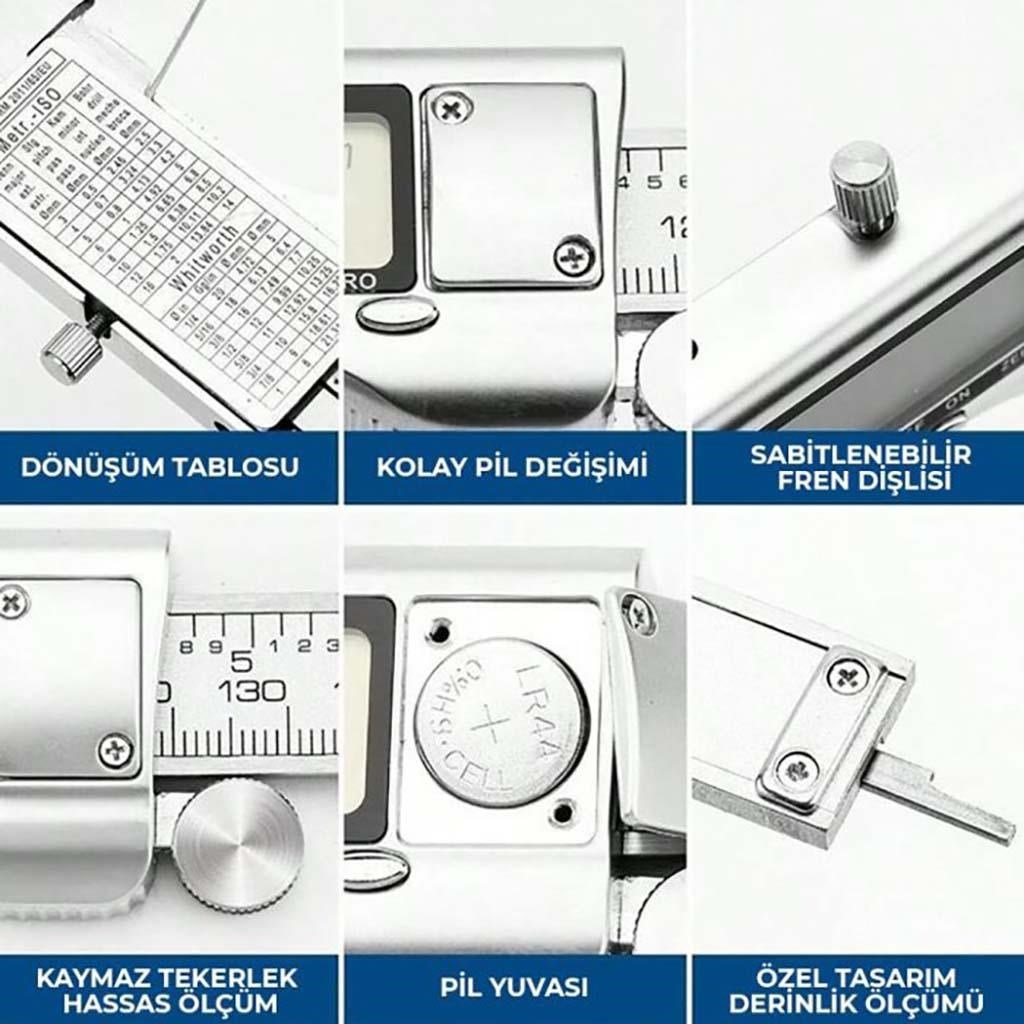 Paslanmaz Çelik Dijital Kumpas-150mm