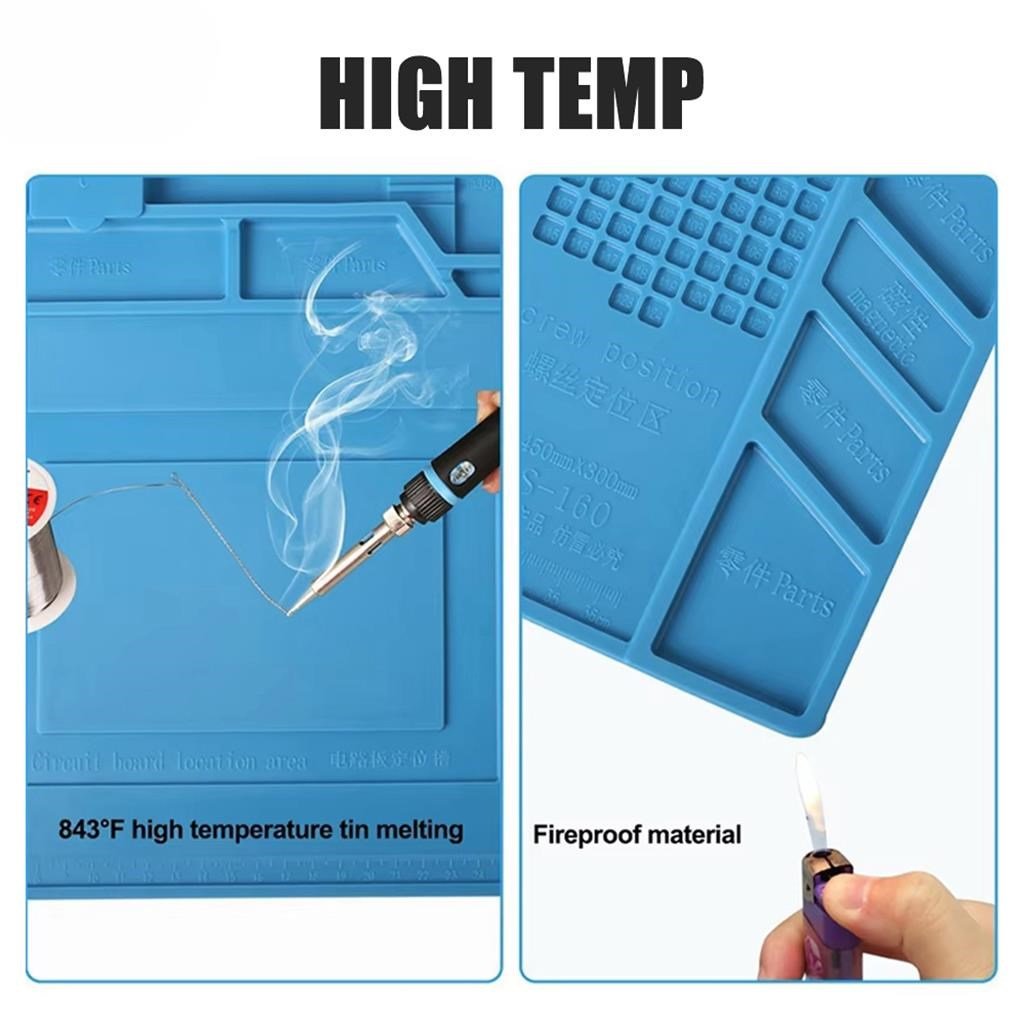 S-180 Antistatik ESD Silikon Manyetik Tamir Pedi-Lehimleme Matı-550x350mm