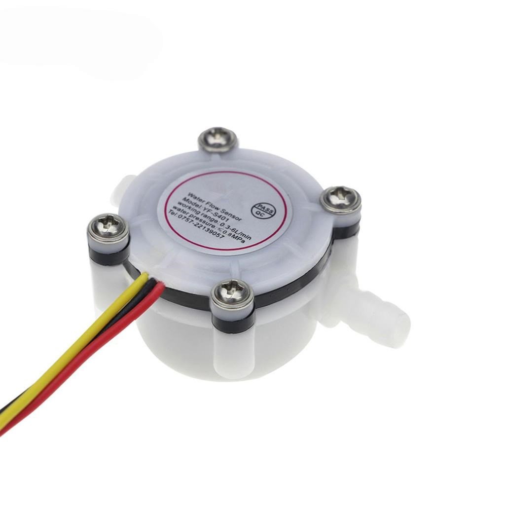 Su Akış Sensörü Beyaz-Debi Metre 0.3-6L/dak.YF-S401-DC5-12V(7mm Boru Girişli)