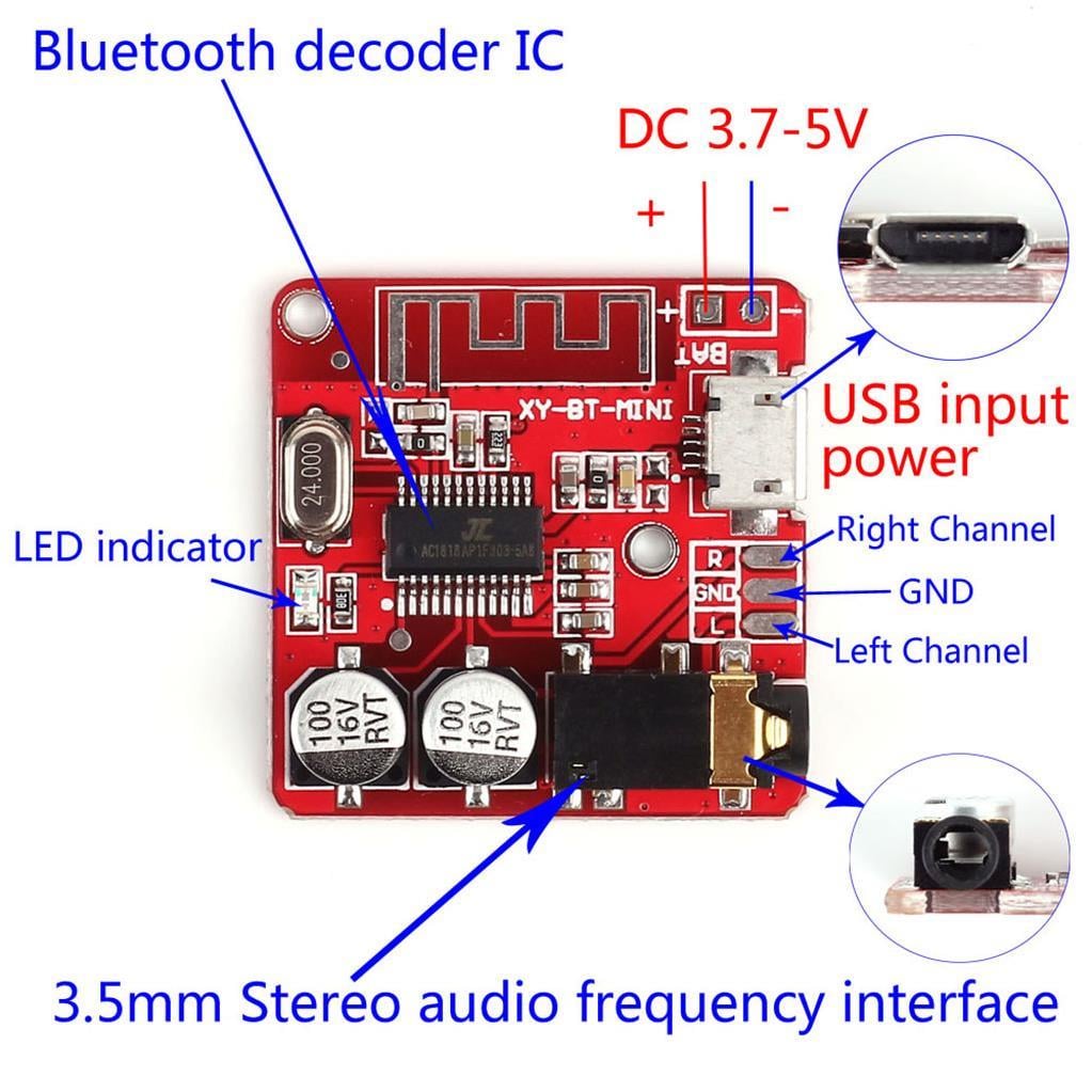 XH-A250 Bluetooth 4.1 Kablosuz Stereo MP3 Müzik Modülü-Ses Alıcısı