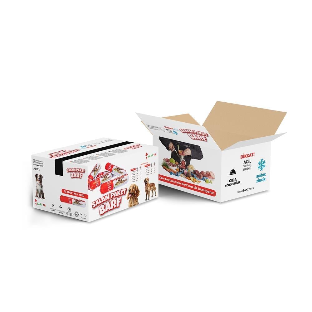 Mix Barf 10 kg 1000 GR Salam Paket Tekli Ambalajlarda Köpek Maması