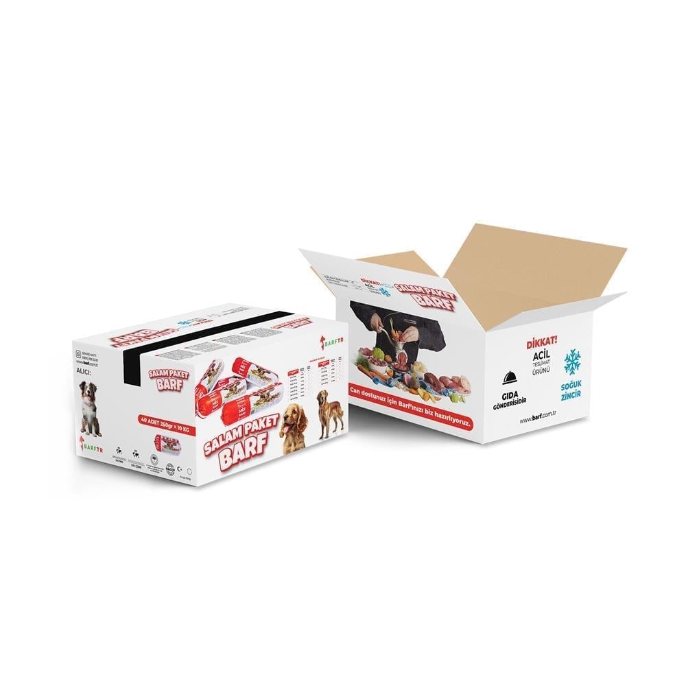 Mix Barf 10 kg 250 GR Salam Paket Tekli Ambalajlarda Köpek Maması