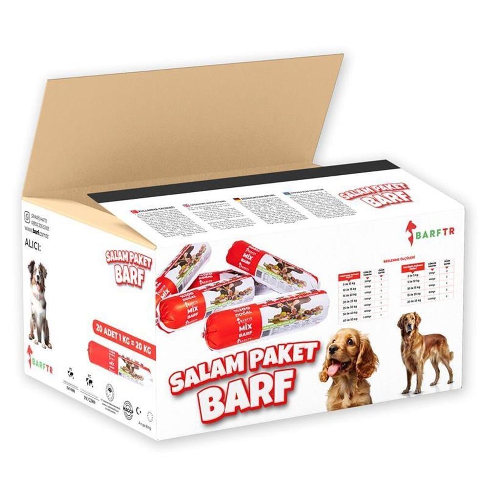 Mix Barf 20 kg 1000 GR Salam Paket Tekli Ambalajlarda Köpek Maması