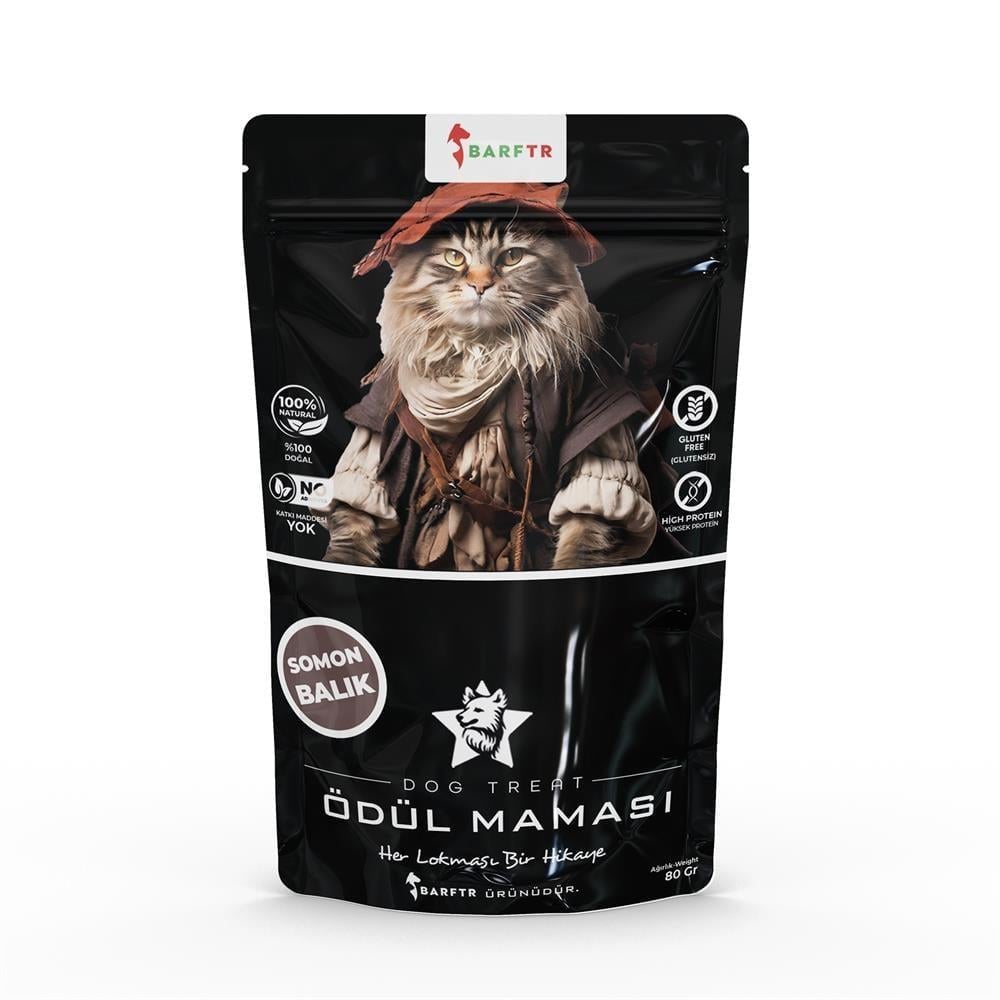 Somon Balık Atıştırmalık Ödül Maması 80 GRAM Kediler İçin