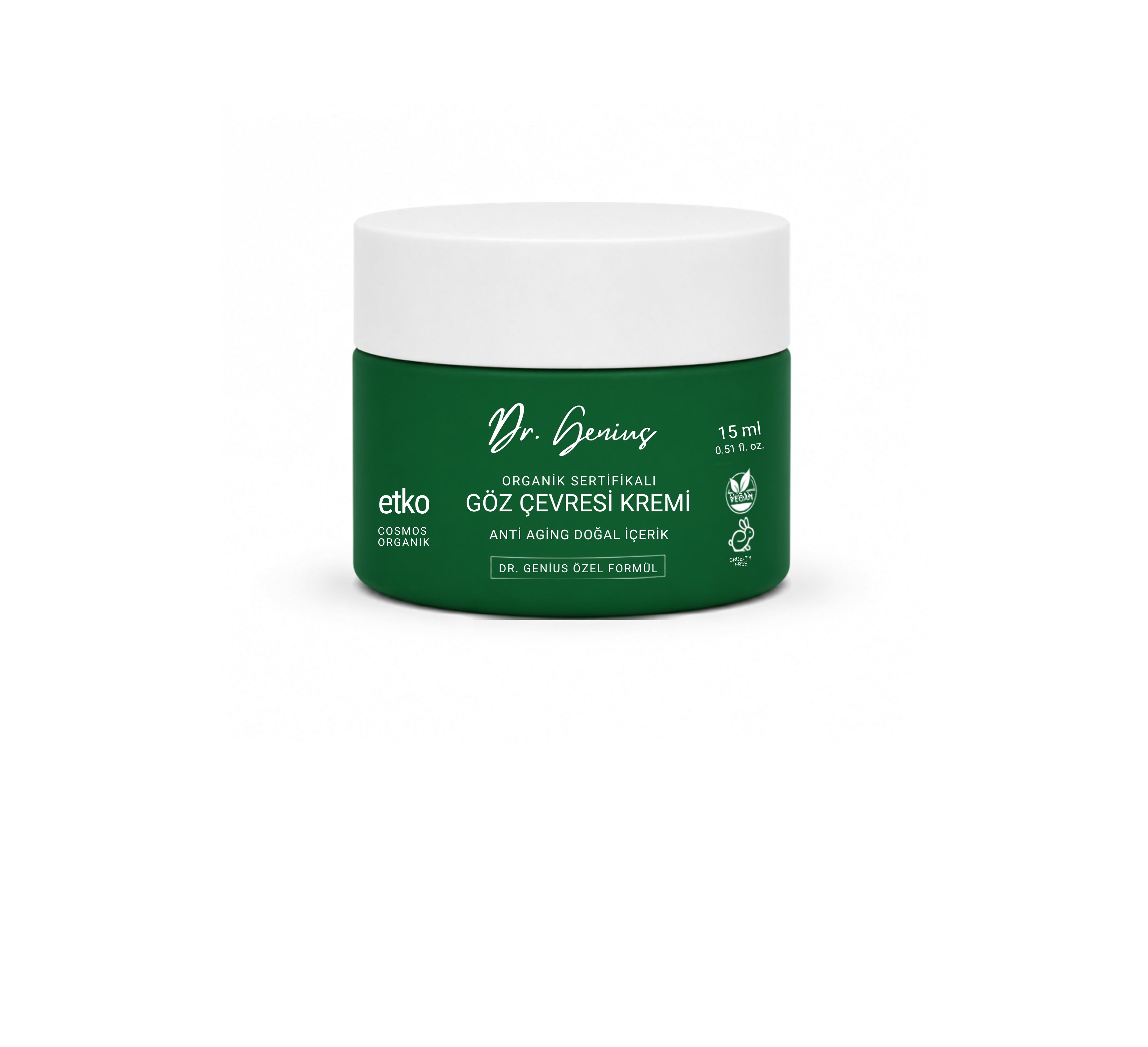 Dr. Genius Organik Göz Çevresi Bakım Kremi - 15 ml - Anti-Aging Etkili Doğal İçerik