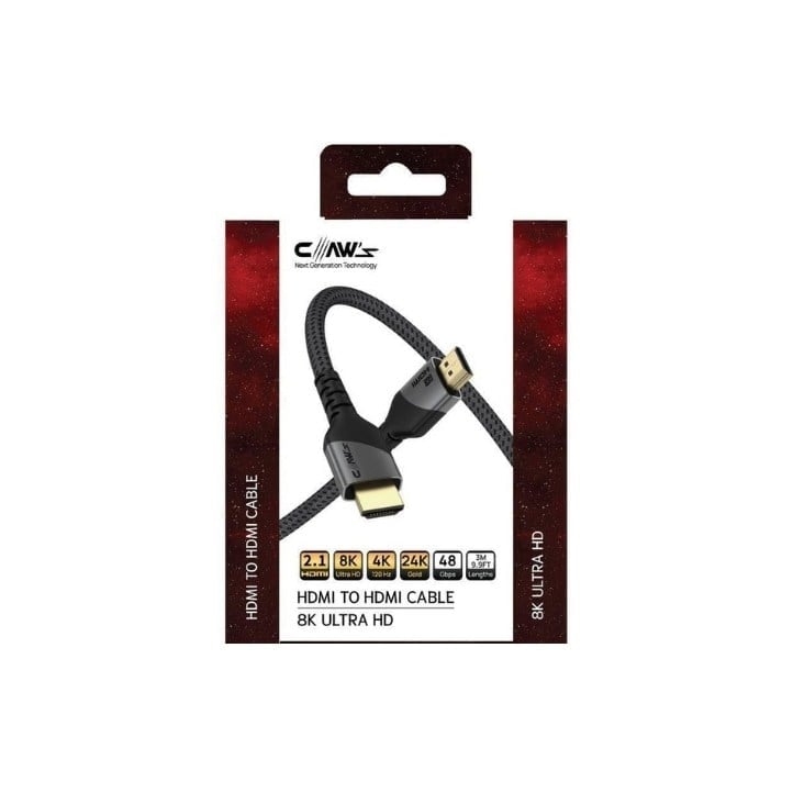 8k UHD HDMI 2.1 48 Gbps / 24K Gold / Alüminyum Gövdeli 8k 60Hz-4K 120Hz-2K 240HZ-FHD 240Hz Destekli Premium HDMI Kablo