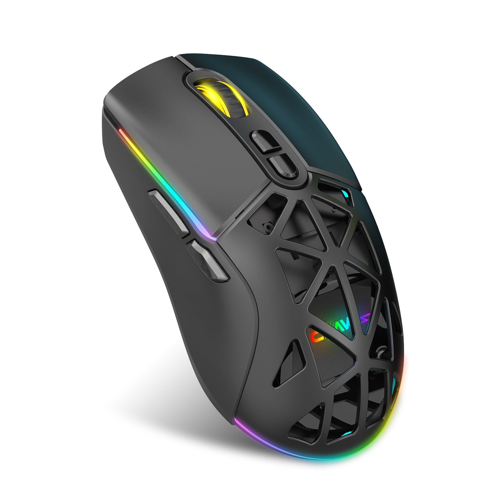 Claw's Nexus Air Pro Kablosuz 24.000 Dpi Pixart PMW3311 Sensör Makro Yazılımlı & Değiştirilebilir Kapaklı RGB Kablosuz Gaming Mouse - Siyah (2.4 GHz Kablosuz + BT5.1 + Type-C ile Kullanım Desteği)