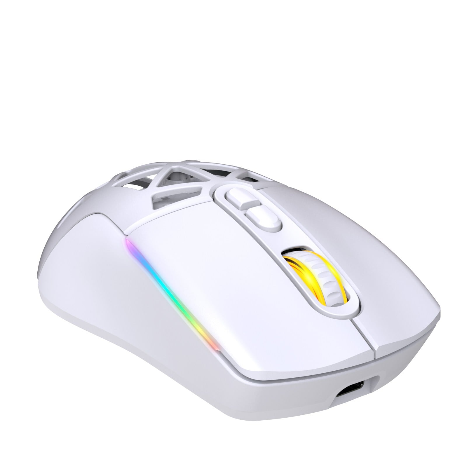 Claw's Nexus Air Pro Kablosuz 24.000 Dpi Pixart PMW3311 Sensör Makro Yazılımlı & Değiştirilebilir Kapaklı RGB Kablosuz Gaming Mouse - Beyaz (2.4 GHz Kablosuz + BT5.1 + Type-C ile Kullanım Desteği)