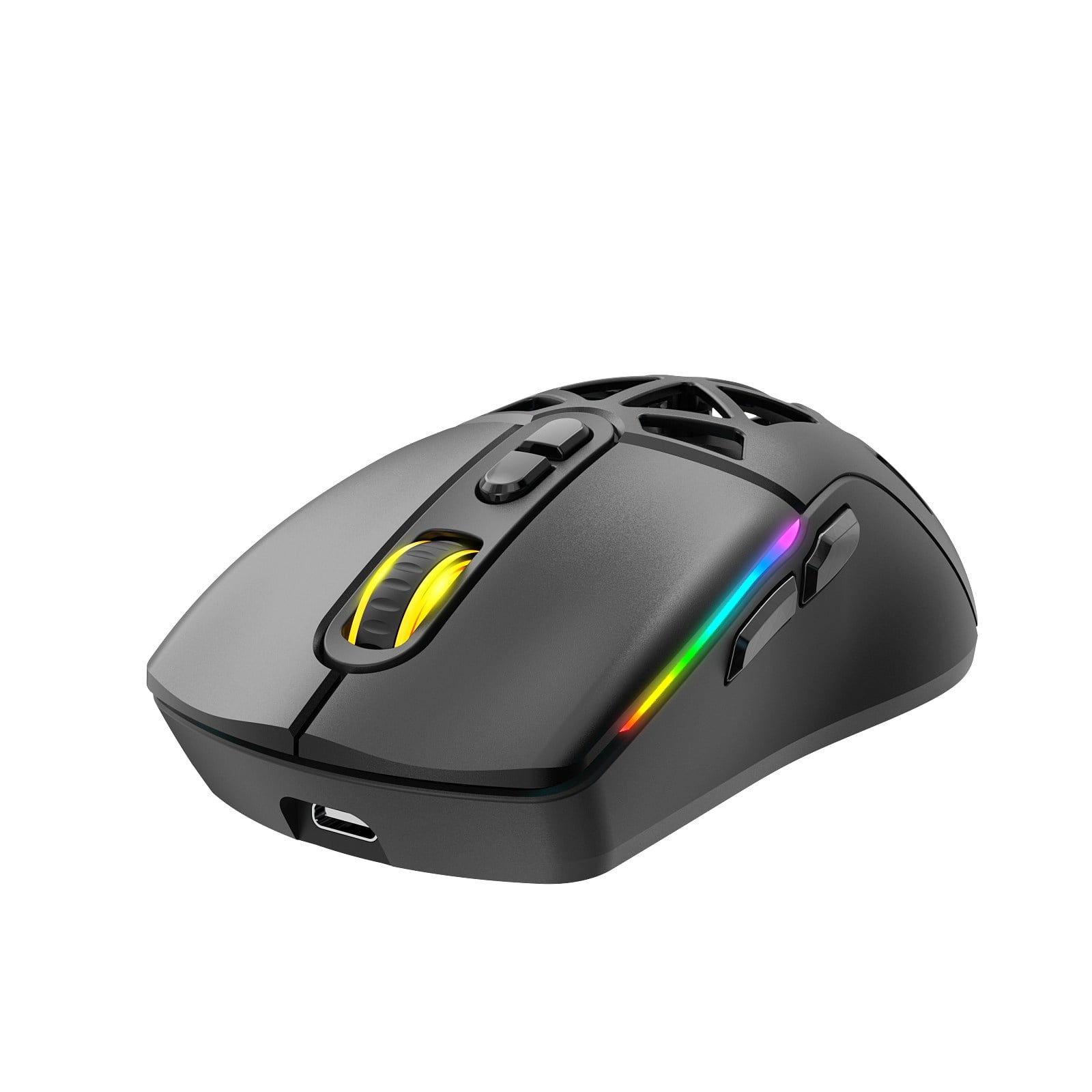 Claw's Nexus Air Pro Kablosuz 24.000 Dpi Pixart PMW3311 Sensör Makro Yazılımlı & Değiştirilebilir Kapaklı RGB Kablosuz Gaming Mouse - Siyah (2.4 GHz Kablosuz + BT5.1 + Type-C ile Kullanım Desteği)