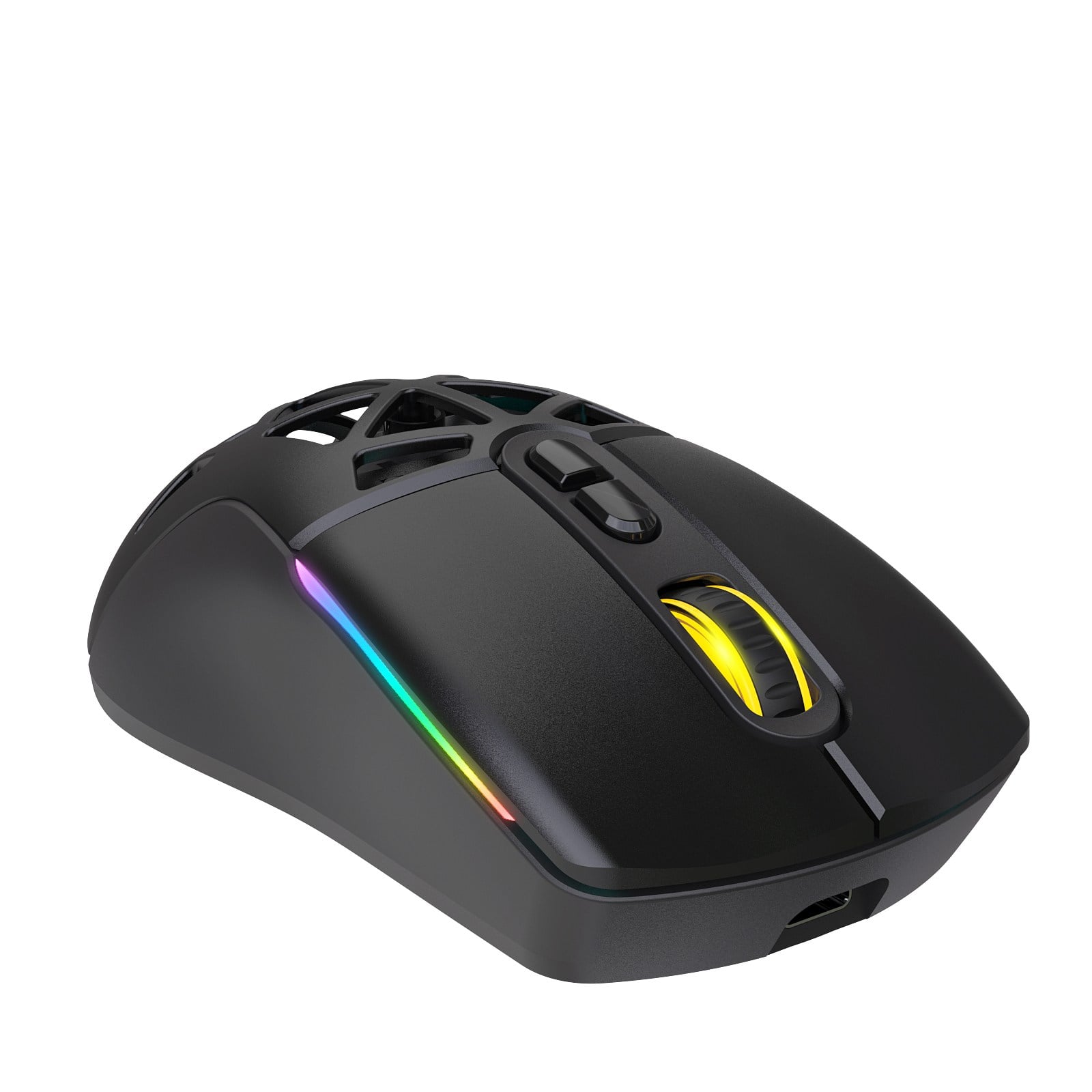 Claw's Nexus Air Pro Kablosuz 24.000 Dpi Pixart PMW3311 Sensör Makro Yazılımlı & Değiştirilebilir Kapaklı RGB Kablosuz Gaming Mouse - Siyah (2.4 GHz Kablosuz + BT5.1 + Type-C ile Kullanım Desteği)