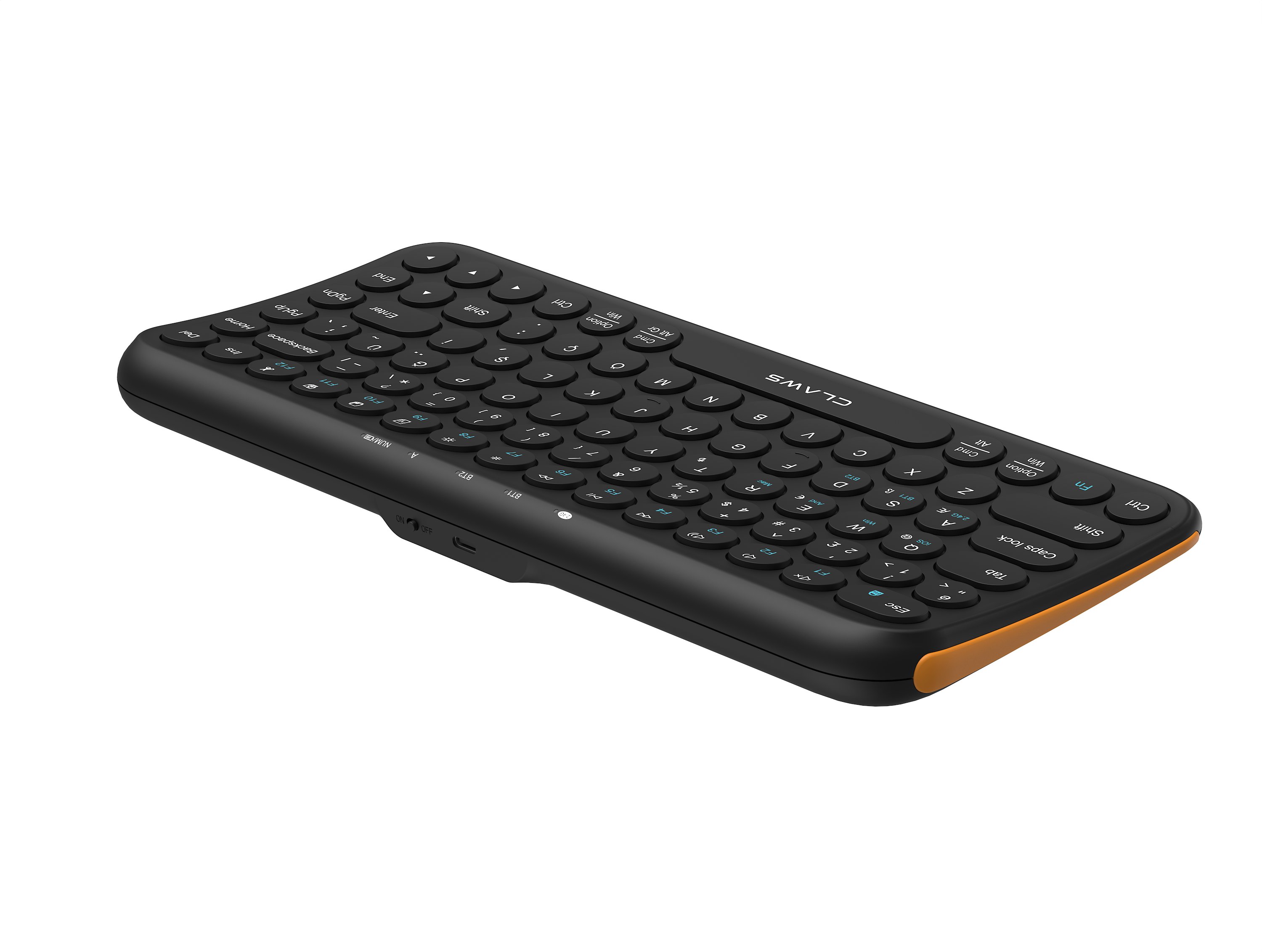 Claw's Orvia Air Kablosuz Klavye - Şık Yuvarlak Tuş Takımı, Dual-Mode (2.4GHz + Çift Bluetooth), 500mAh Şarj Edilebilir Batarya, Windows, MacOS, iOS ve HarmonyOS Uyumlu Mini Ofis Klavyesi