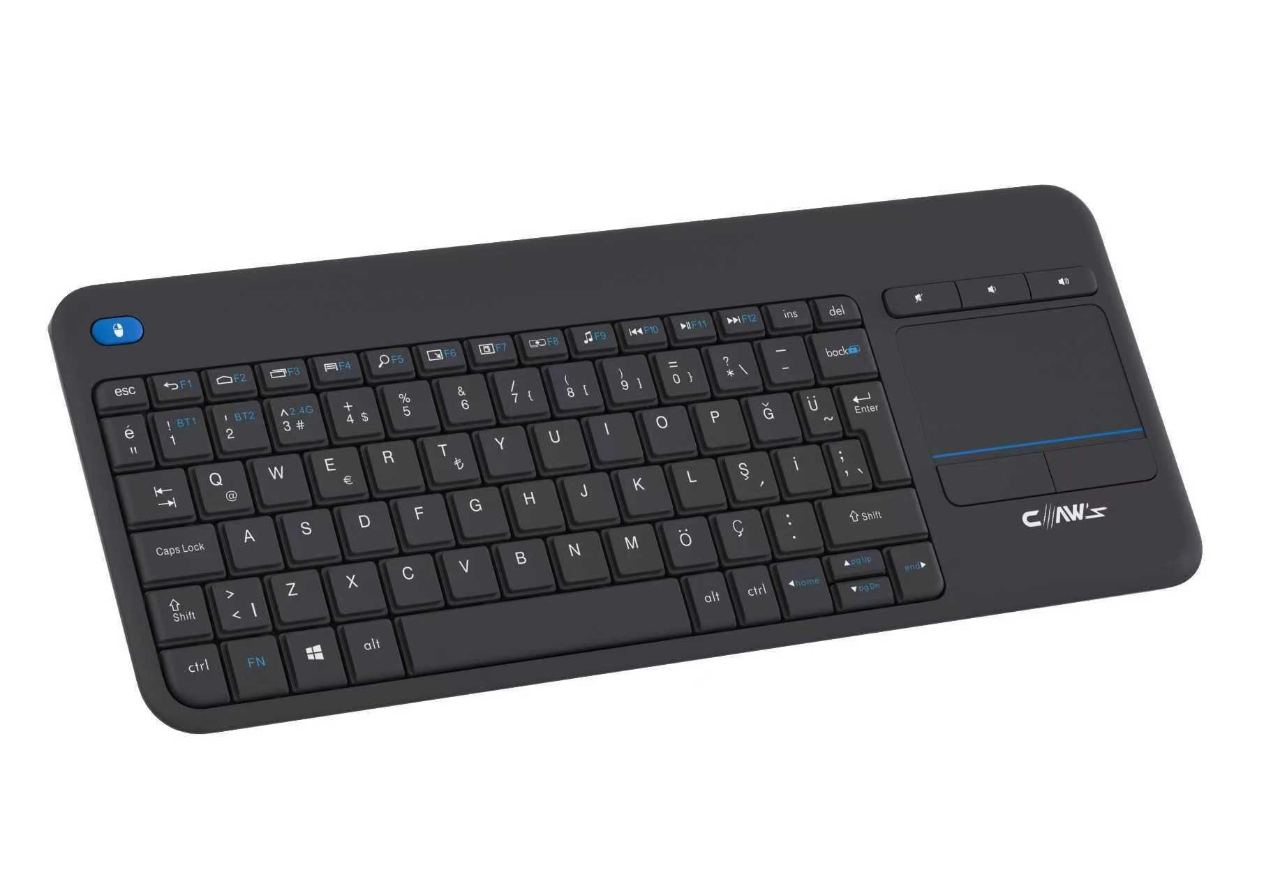 Claw's Orvia Luxe Kablosuz 3 Modlu & Dahili Touchpadli Windows & Macos Uyumlu 6 Aya Kadar Pil Ömürlü Kablosuz Ofis Klavyesi (Çift Bluetooth Profili & 2.4G WiFi Desteği)
