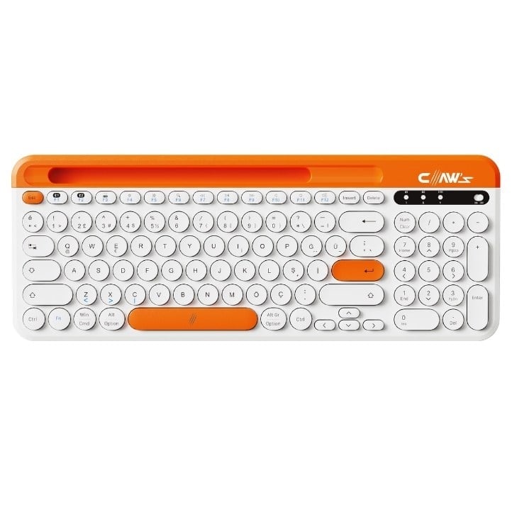 Claw's Palette-O Kablosuz Klavye - Çok Fonksiyonlu Verimlilik ve Multimedya Tuşlu, Tri-Mode (2.4GHz + Çift Bluetooth), Windows, macOS, iOS ve Android Uyumlu Kablosuz Ofis Klavyesi