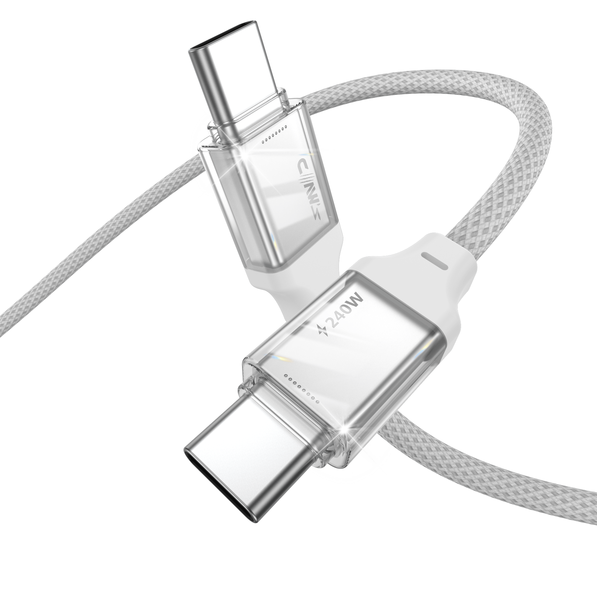 Claw's USB4.0 Silikon Örgülü Kablo - 240W (48V/5A) Ultra Hızlı Şarj, 40Gbps Veri Transfer Hızı, 8K 60Hz Görüntü ve Ses Aktarımı, Type-C Thunderbolt 3/4 Uyumlu Esnek Dönüştürücü Kablo