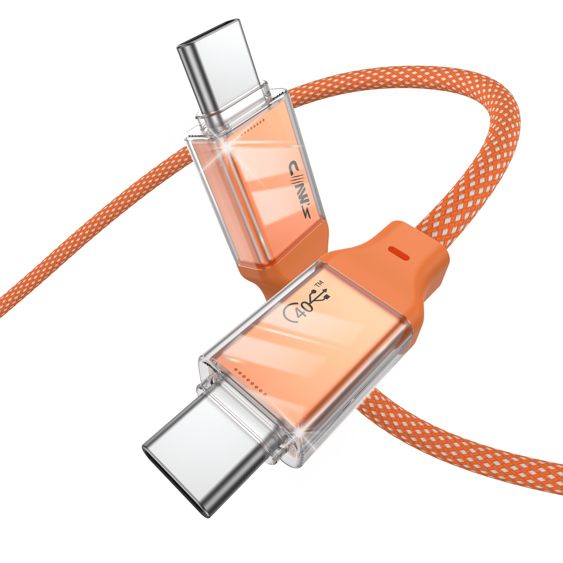 CLAW'S VOLTLİNK C240-D USB4.0 Silikon Örgülü Kablo - 240W (48V/5A) Ultra Hızlı Şarj, 40Gbps Veri Transfer Hızı, 8K 60Hz Görüntü ve Ses Aktarımı, Type-C Thunderbolt 3/4 Uyumlu Esnek Dönüştürücü Adaptör Kablosu