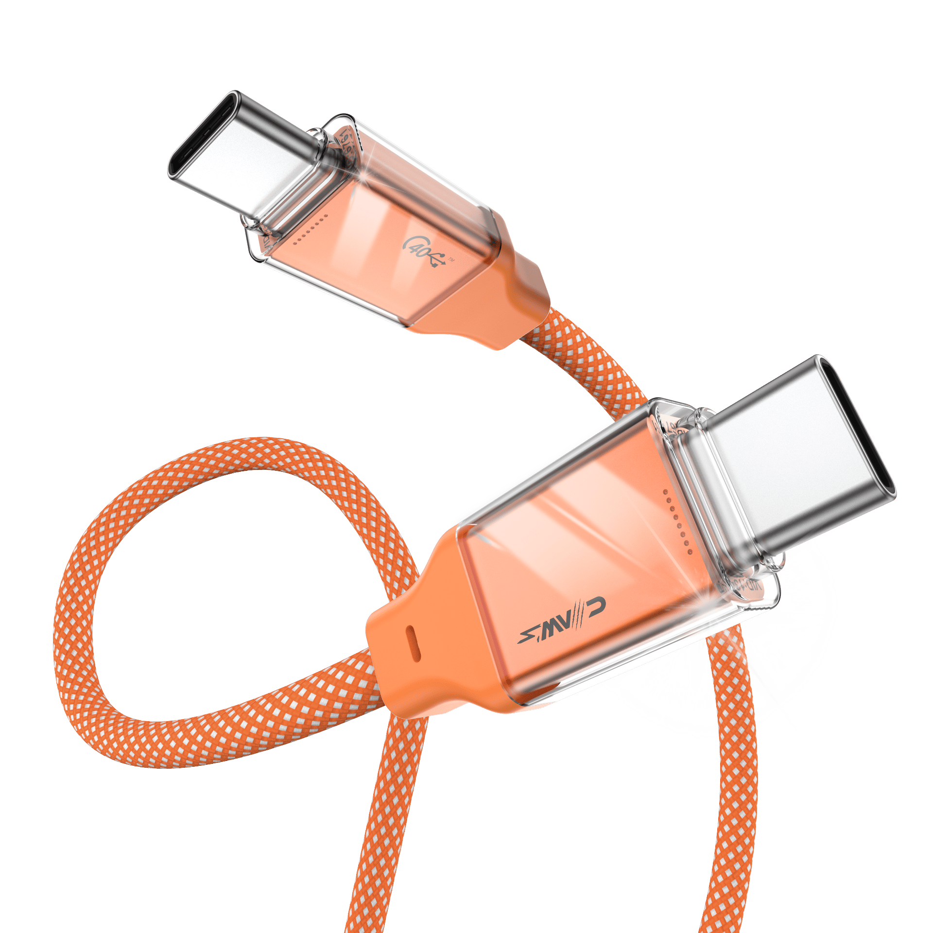 CLAW'S VOLTLİNK C240-D USB4.0 Silikon Örgülü Kablo - 240W (48V/5A) Ultra Hızlı Şarj, 40Gbps Veri Transfer Hızı, 8K 60Hz Görüntü ve Ses Aktarımı, Type-C Thunderbolt 3/4 Uyumlu Esnek Dönüştürücü Adaptör Kablosu