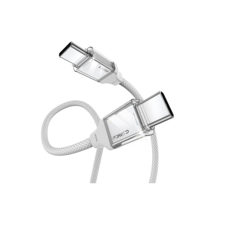 CLAW'S VOLTLİNK C240 USB4.0 Silikon Örgülü Kablo - 240W (48V/5A) Ultra Hızlı Şarj, 40Gbps Veri Transfer Hızı, 8K 60Hz Görüntü ve Ses Aktarımı, Type-C Thunderbolt 3/4 Uyumlu Esnek Dönüştürücü Kablo