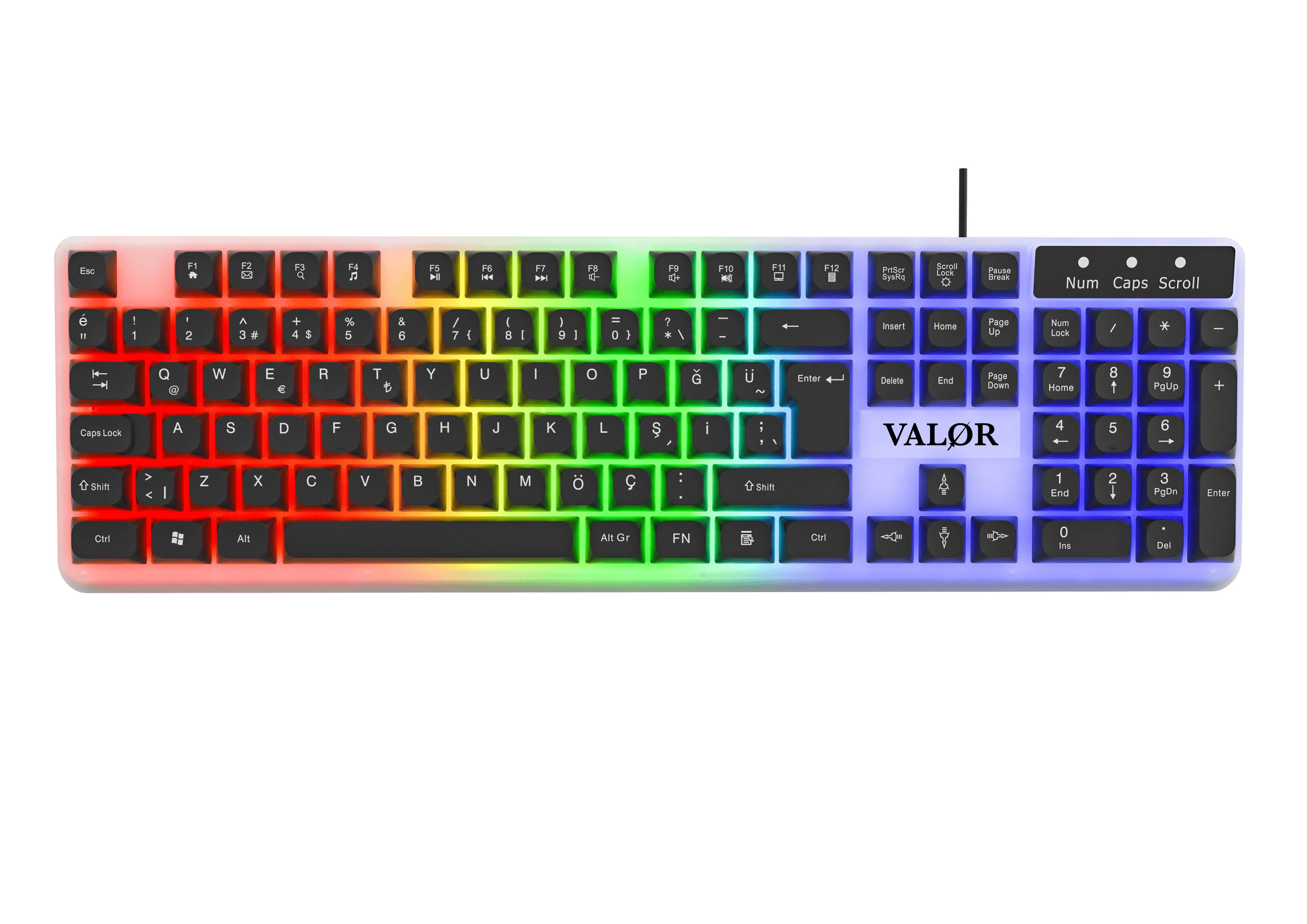 Commander Rgb Işıklı & Full Set 104 Tuşlu Membran Oyuncu Klavyesi