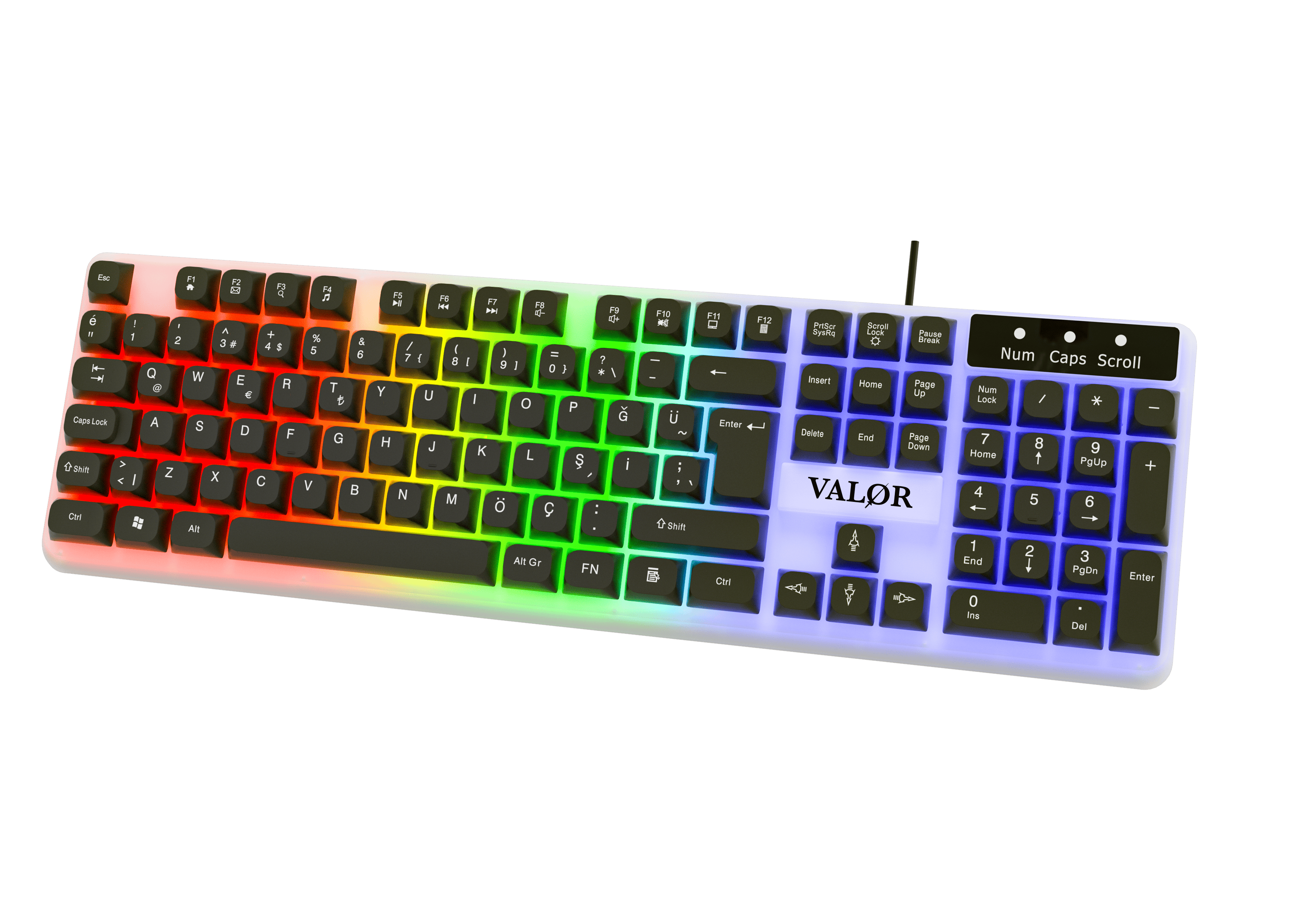 Commander Rgb Işıklı & Full Set 104 Tuşlu Membran Oyuncu Klavyesi