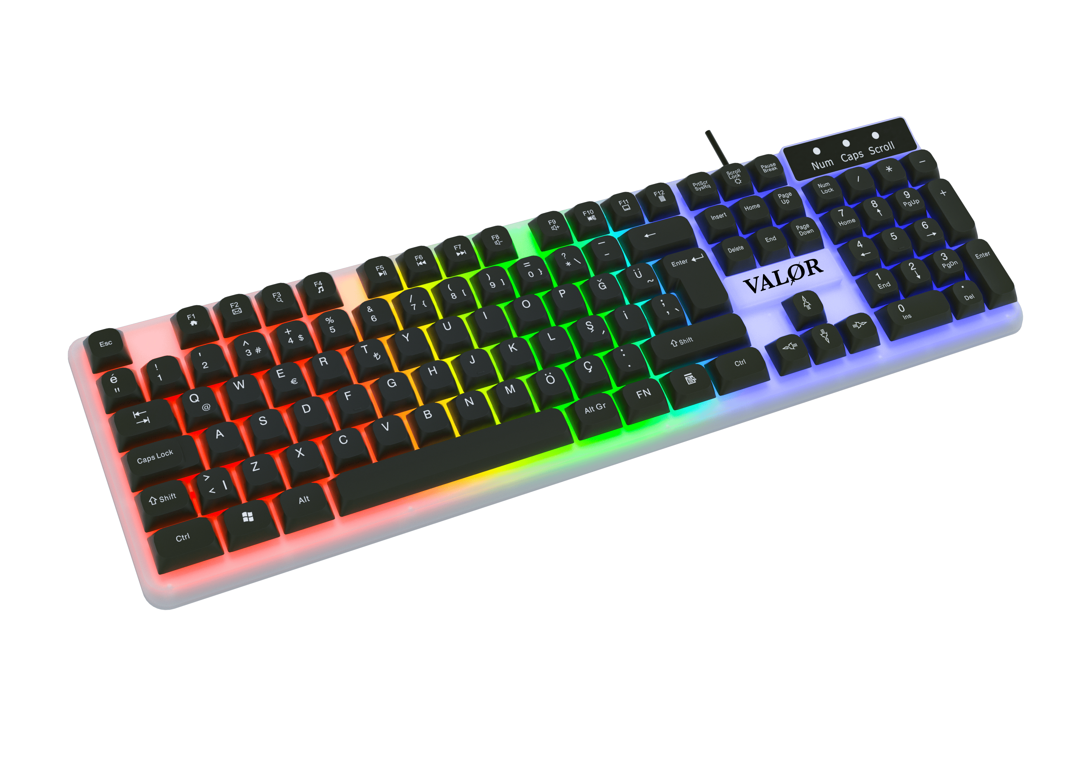 Commander Rgb Işıklı & Full Set 104 Tuşlu Membran Oyuncu Klavyesi