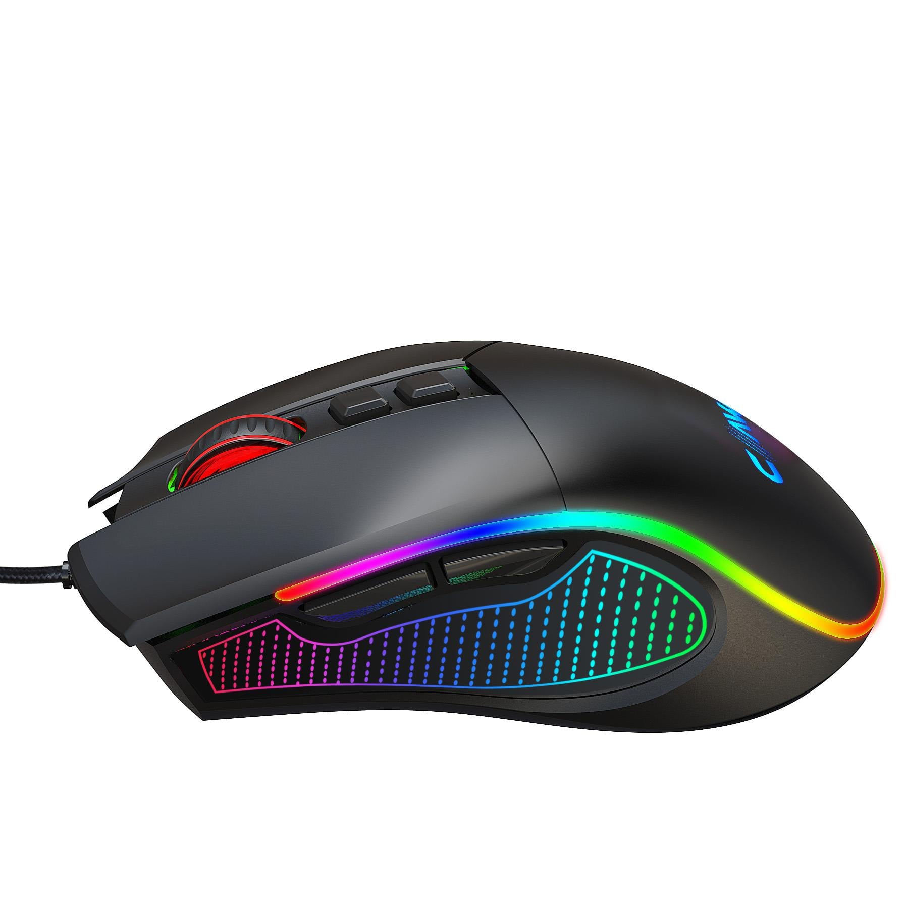 Crossfire V1 12800 Dpi Full Wide RGB Özel ABS Doku & Claw's Reflex Örgü Kablolu Gaming Mouse - Siyah