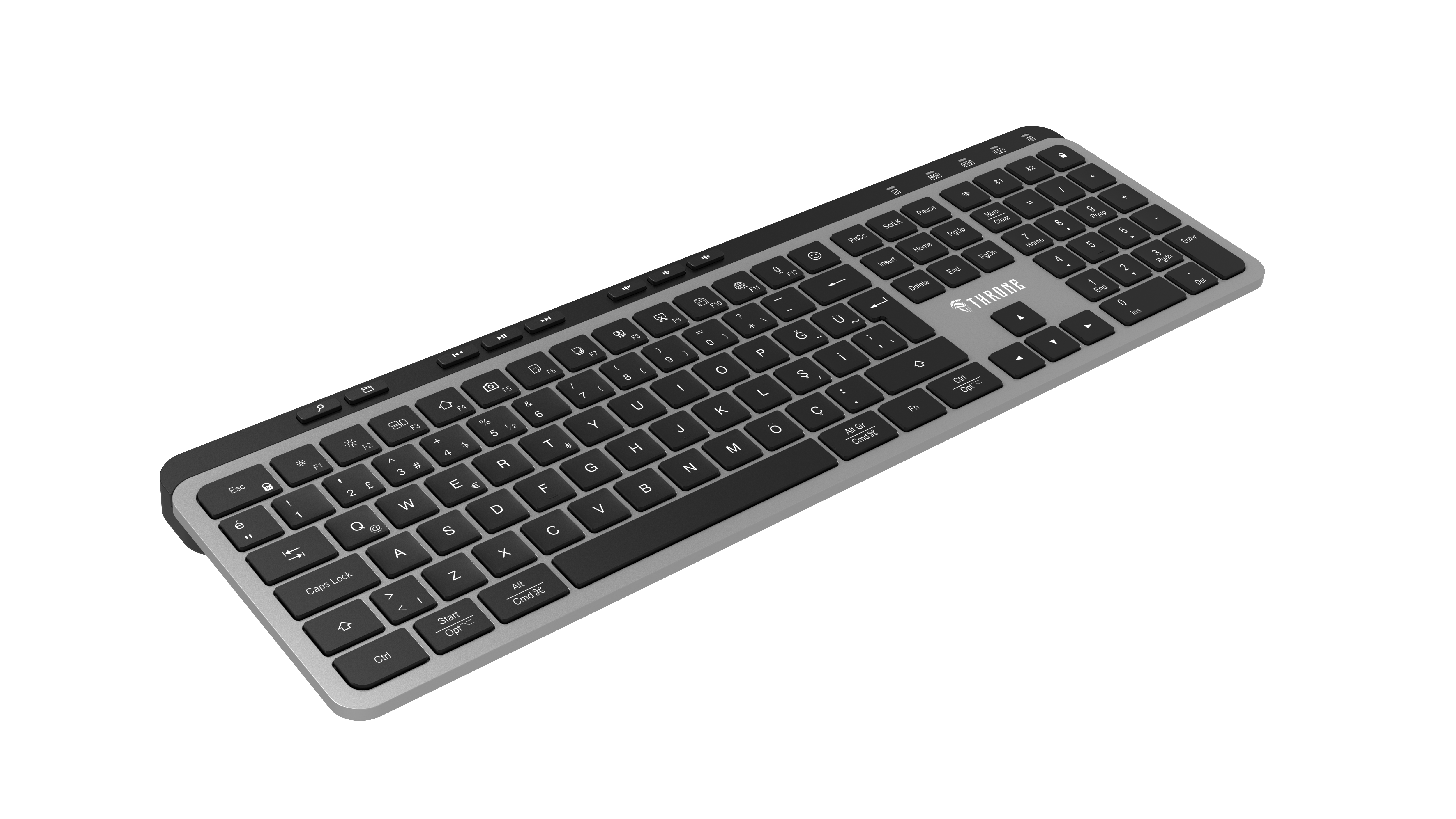 Elite K1 Sessiz Switch 110+8 Multimedya Tuşlu Windows & Macos Uyumlu Premium Alüminyum-Metal Kablosuz Ofis Klavyesi