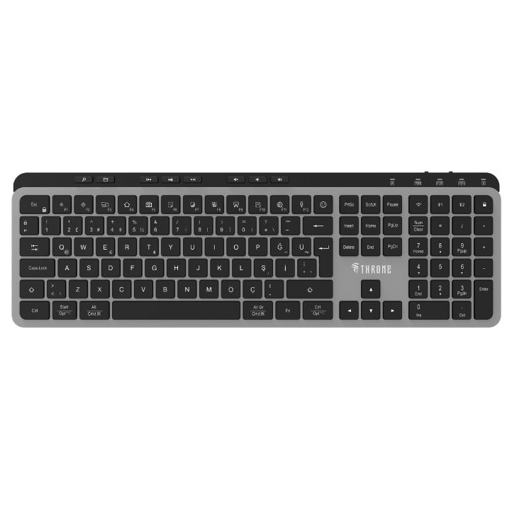 Elite K1 Sessiz Switch 110+8 Multimedya Tuşlu Windows & Macos Uyumlu Premium Alüminyum-Metal Kablosuz Ofis Klavyesi