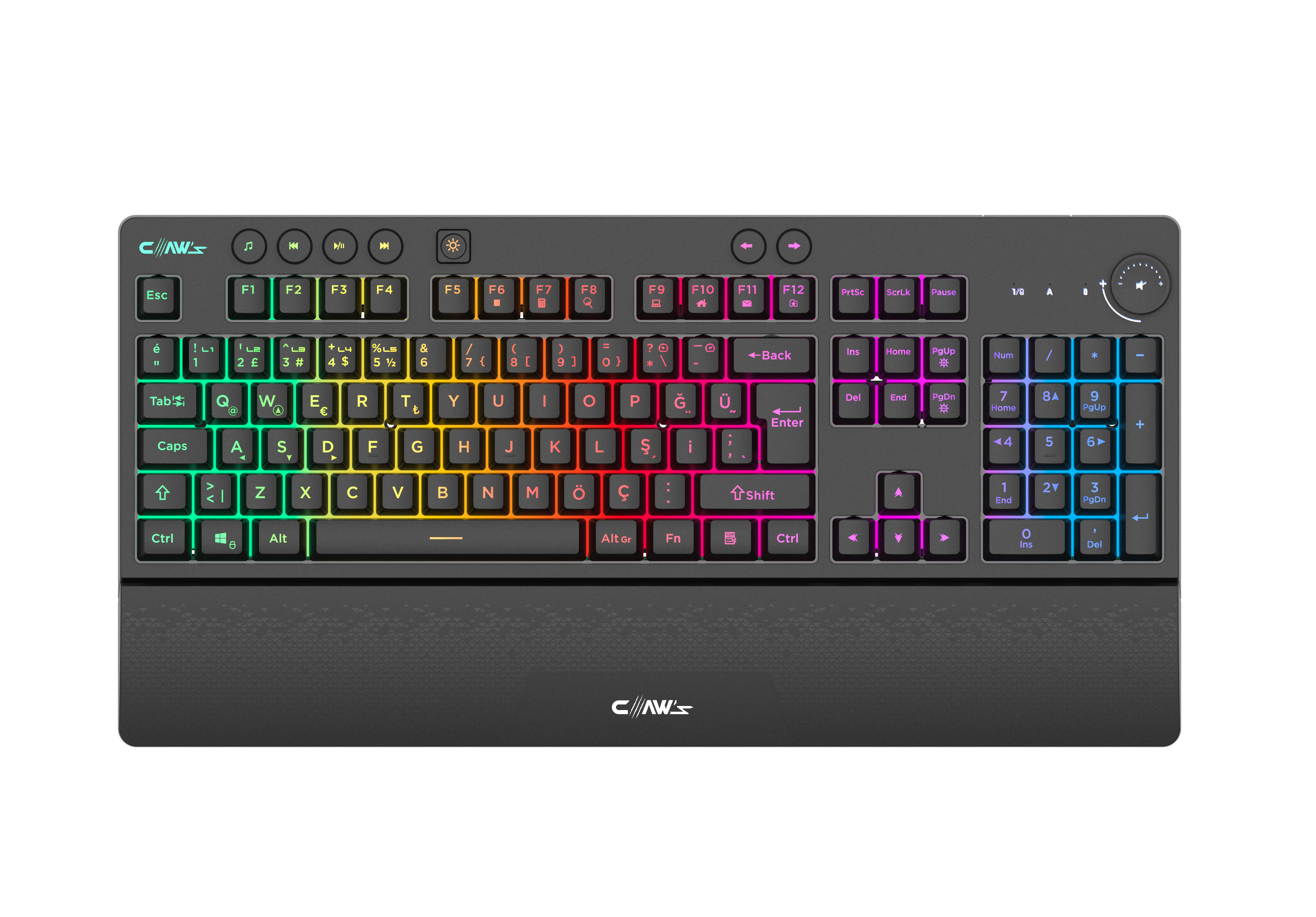 Havoc Kablosuz - Chromatic Rgb - Bilek Destekli - Multimedya & Ses Kontrol Tuşlu Membran Oyuncu Klavyesi