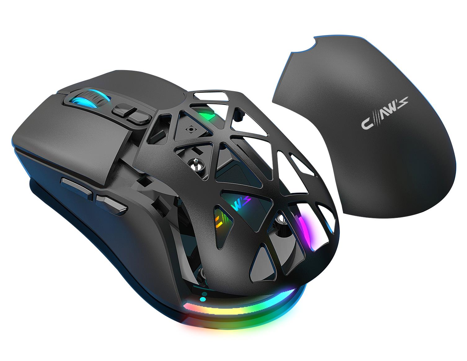 Nexus Air V1 Kablosuz 10000 Dpi Pixart PMW3325 Sensör Makro Yazılımlı & Değiştirilebilir Kapaklı RGB Kablosuz Gaming Mouse
