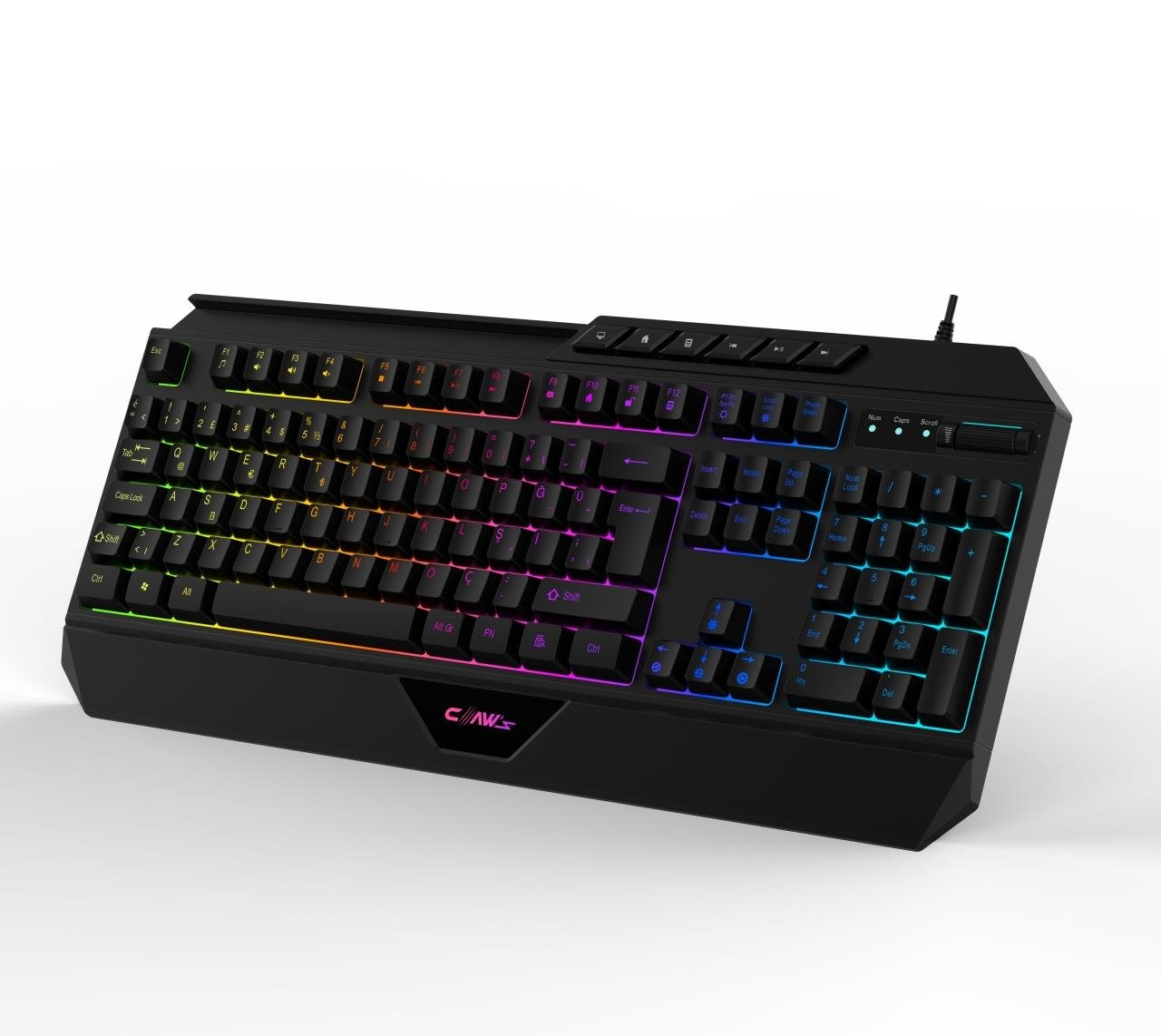 Nexus K1 RGB Full Membran 104 Tuşlu Ekstra Multimedya / Rollover Ses Kontrol Mekanizmalı & Claw's Reflex Örgü Kablolu
