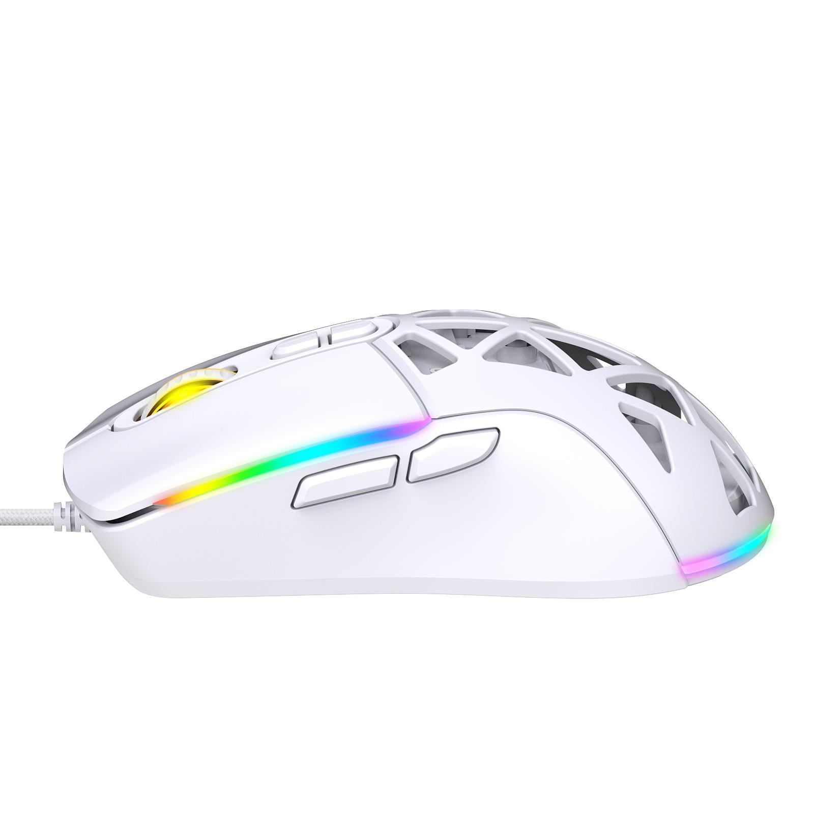 Nexus X1 12800 Dpi Wide RGB Özel ABS Doku, Claw's Reflex Örgü Kablolu & Değiştirilebilir Kapaklı Gaming Mouse - Beyaz