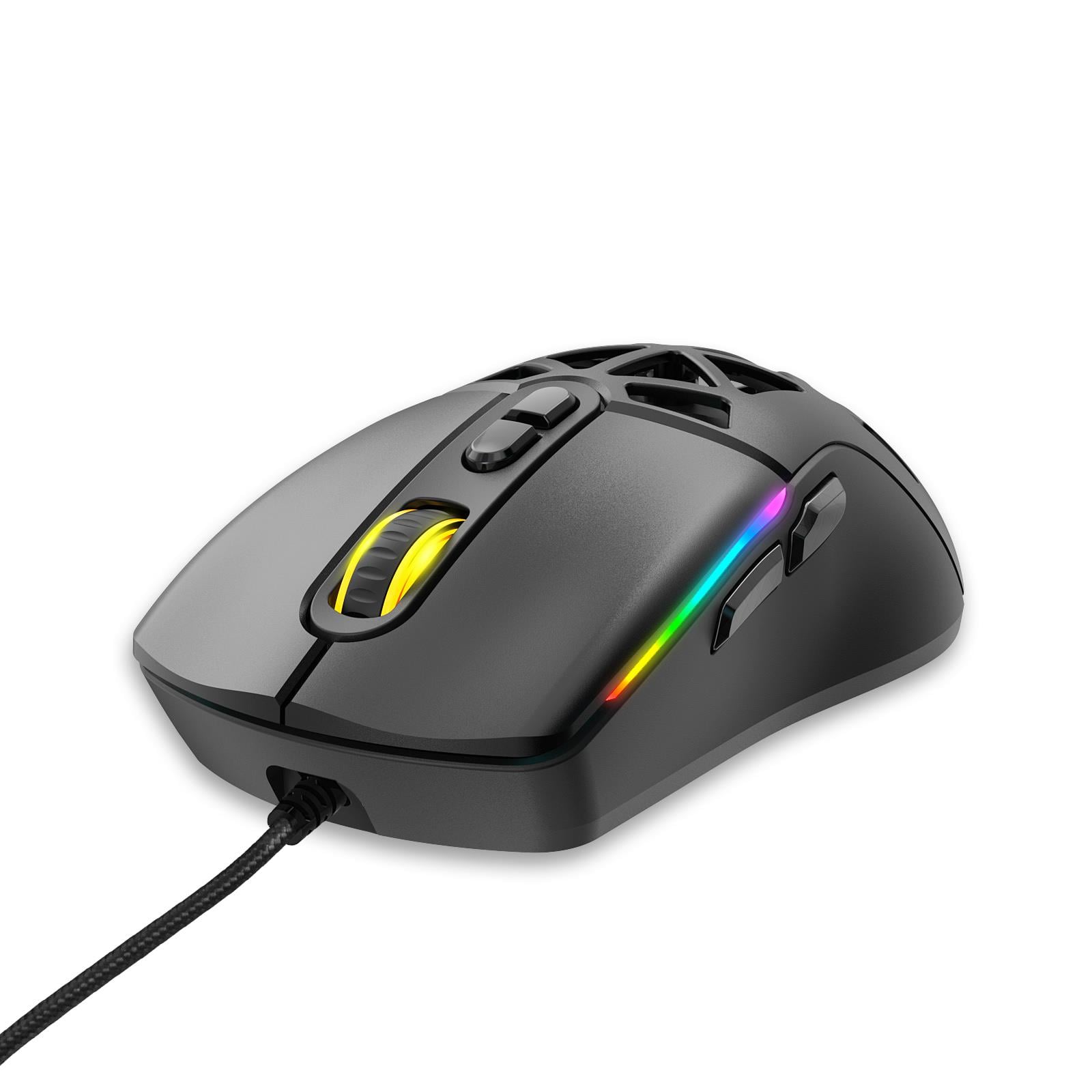 Nexus X1 12800 Dpi Wide RGB Özel ABS Doku, Claw's Reflex Örgü Kablolu & Değiştirilebilir Kapaklı Gaming Mouse - Siyah