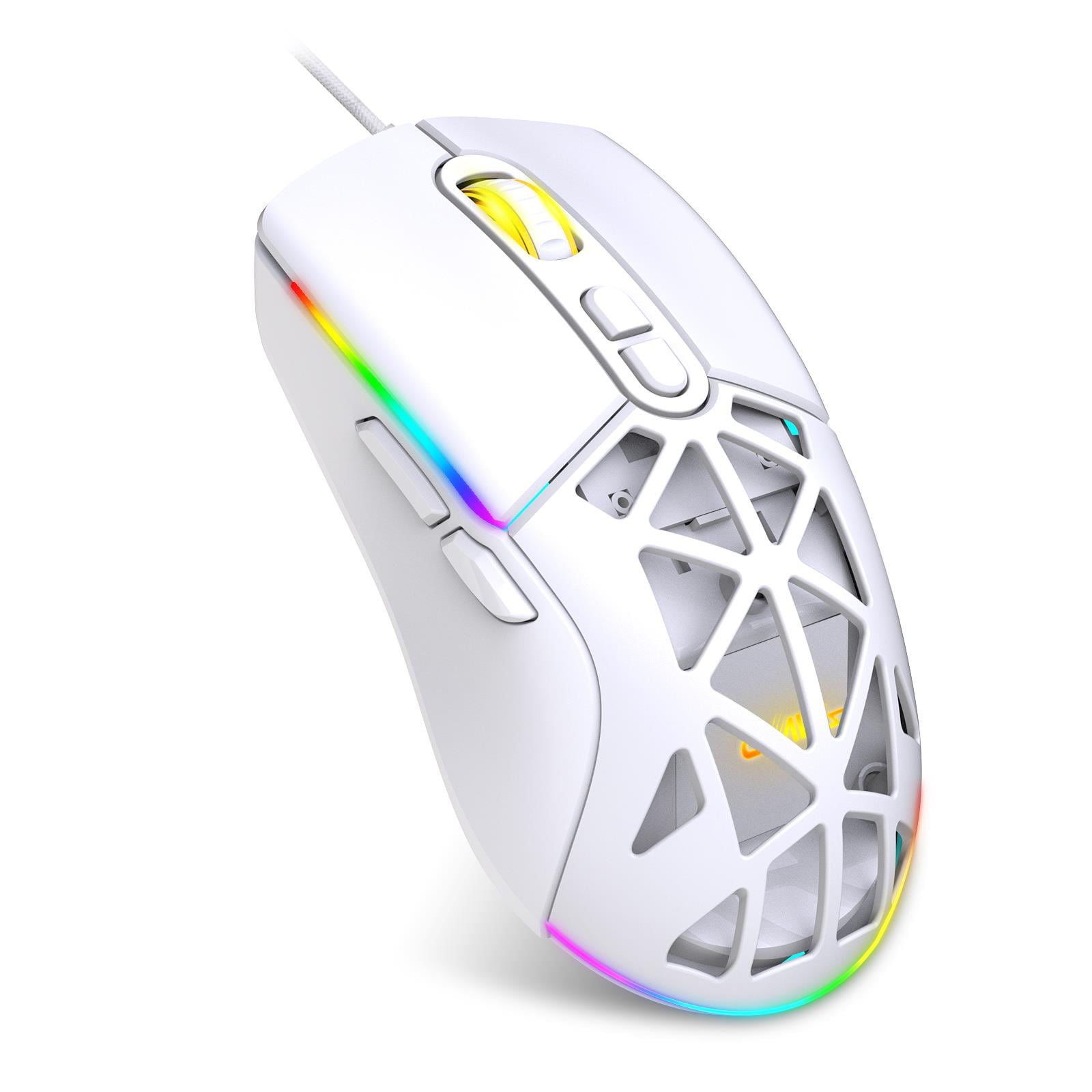 Nexus X1 12800 Dpi Wide RGB Özel ABS Doku, Claw's Reflex Örgü Kablolu & Değiştirilebilir Kapaklı Gaming Mouse - Beyaz
