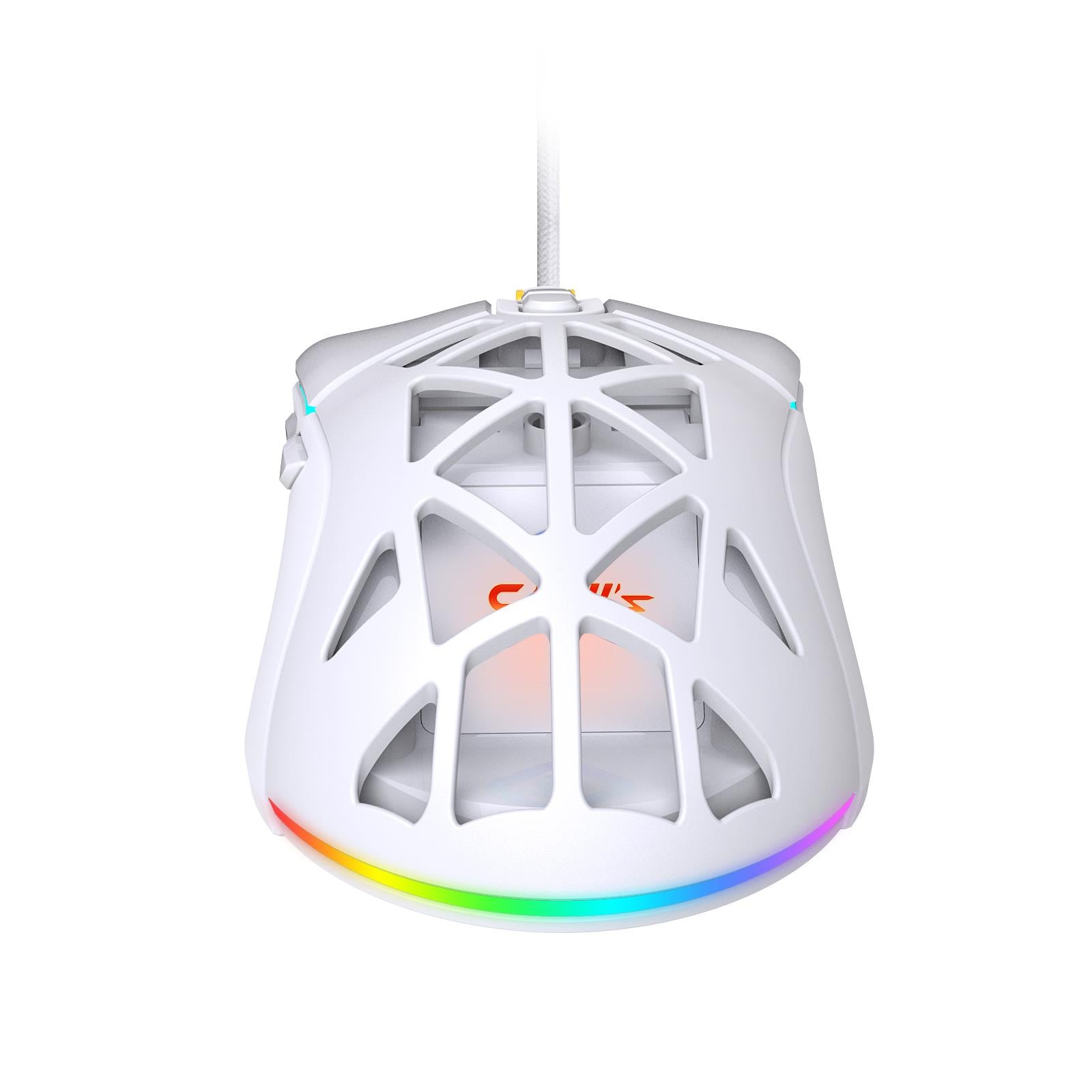 Nexus X1 12800 Dpi Wide RGB Özel ABS Doku, Claw's Reflex Örgü Kablolu & Değiştirilebilir Kapaklı Gaming Mouse - Beyaz