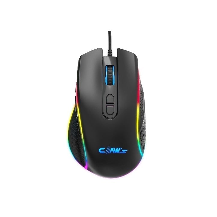 Nova V1 12800 Dpi Wide RGB Özel ABS Doku & Claw's Reflex Örgü Kablolu Ekstra Fire Butonlu Gaming Mouse - Siyah