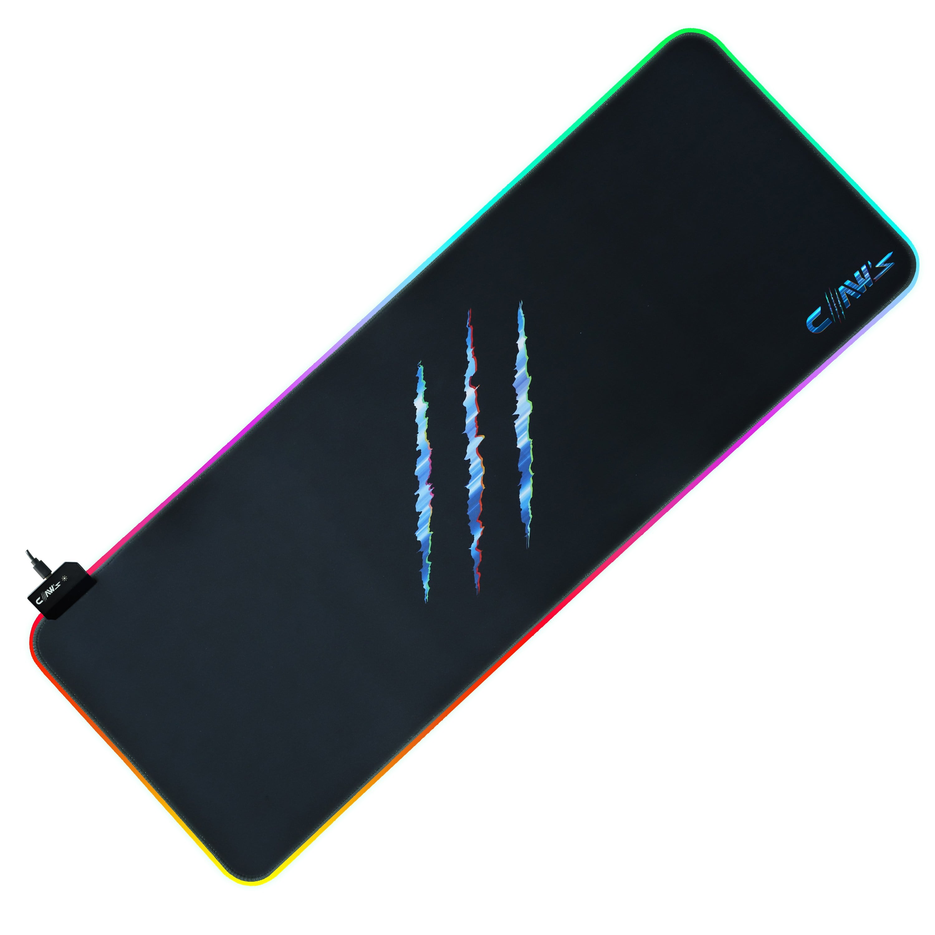 Raptor XXL 90X40CM Mikrofiber Yüzey Kaydırmaz Kauçuk Zemin 360 Rgb Dikişli XXL Mousepad - Siyah 
