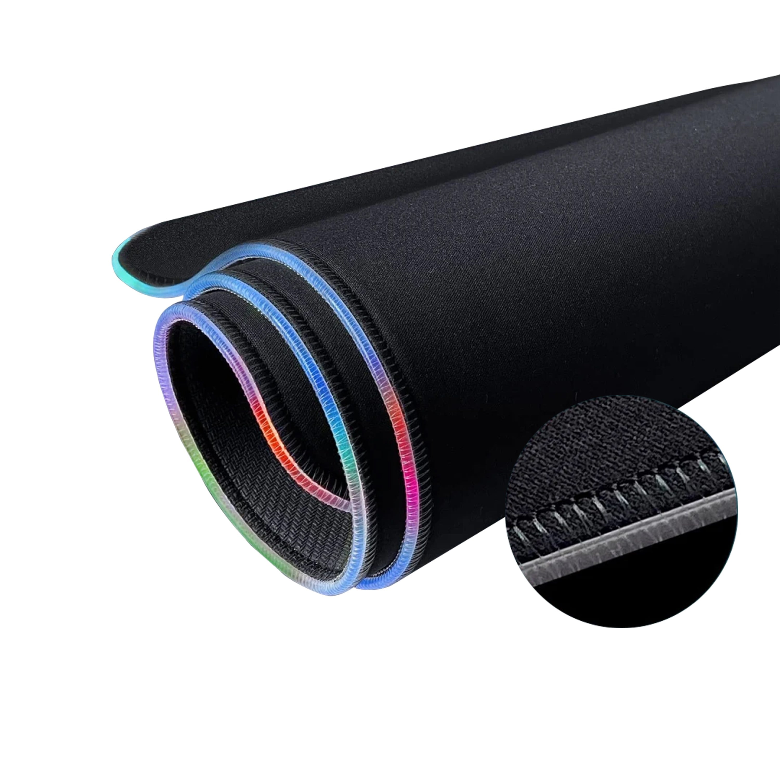 Raptor XXL 90X40CM Mikrofiber Yüzey Kaydırmaz Kauçuk Zemin 360 Rgb Dikişli XXL Mousepad - Siyah 