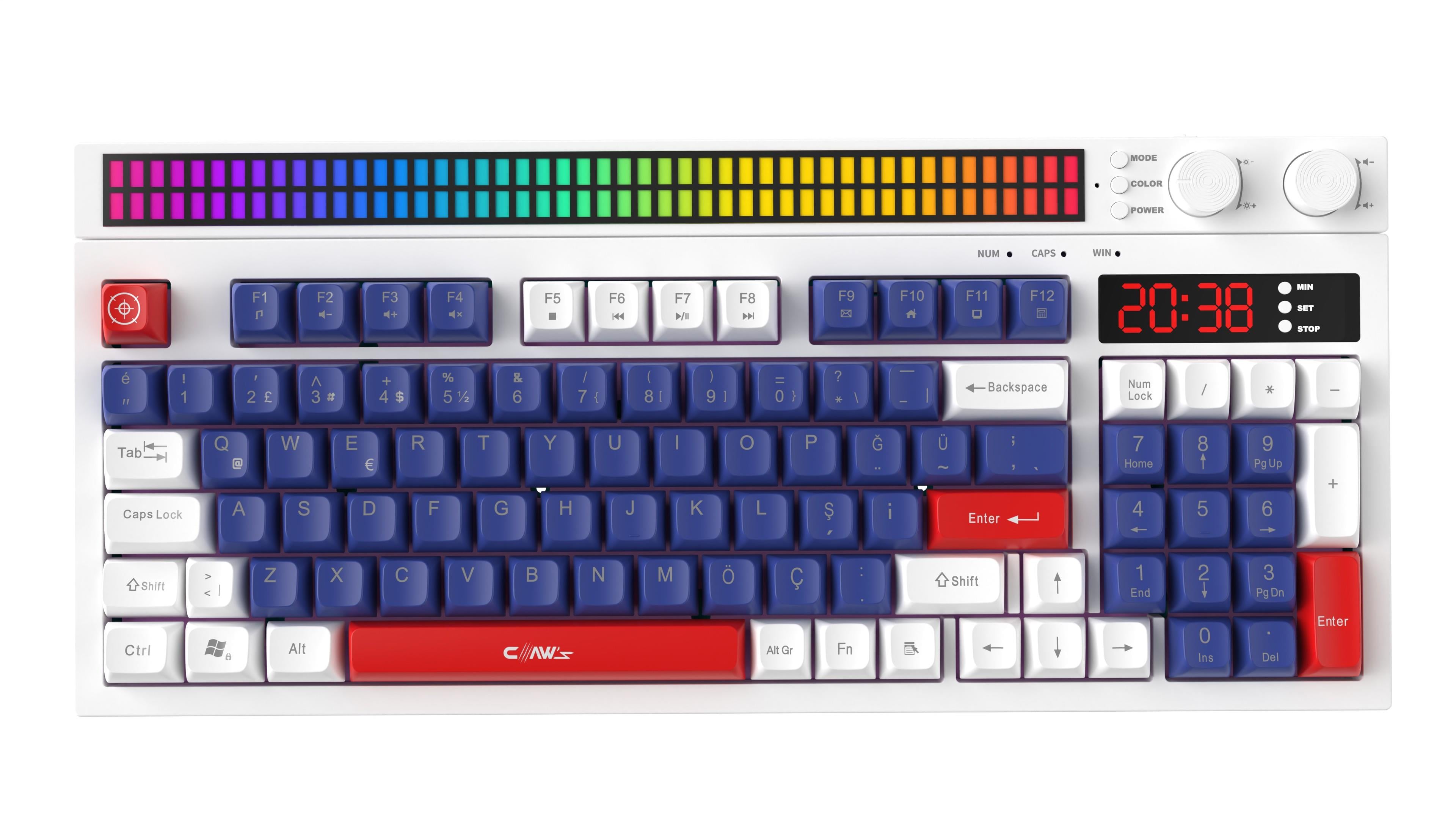 Spectrum Crosfire edition Fonksiyonel Çift LCD Ekran & Çift Rgb - Ses Kontrolcülü Membran 94 Tuşlu Spectrum Rgb Modlu Gaming Klavye