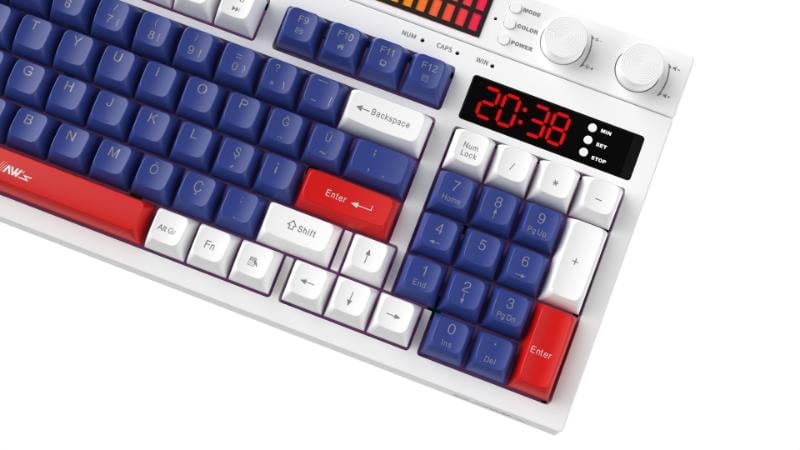 Spectrum Crosfire edition Fonksiyonel Çift LCD Ekran & Çift Rgb - Ses Kontrolcülü Membran 94 Tuşlu Spectrum Rgb Modlu Gaming Klavye