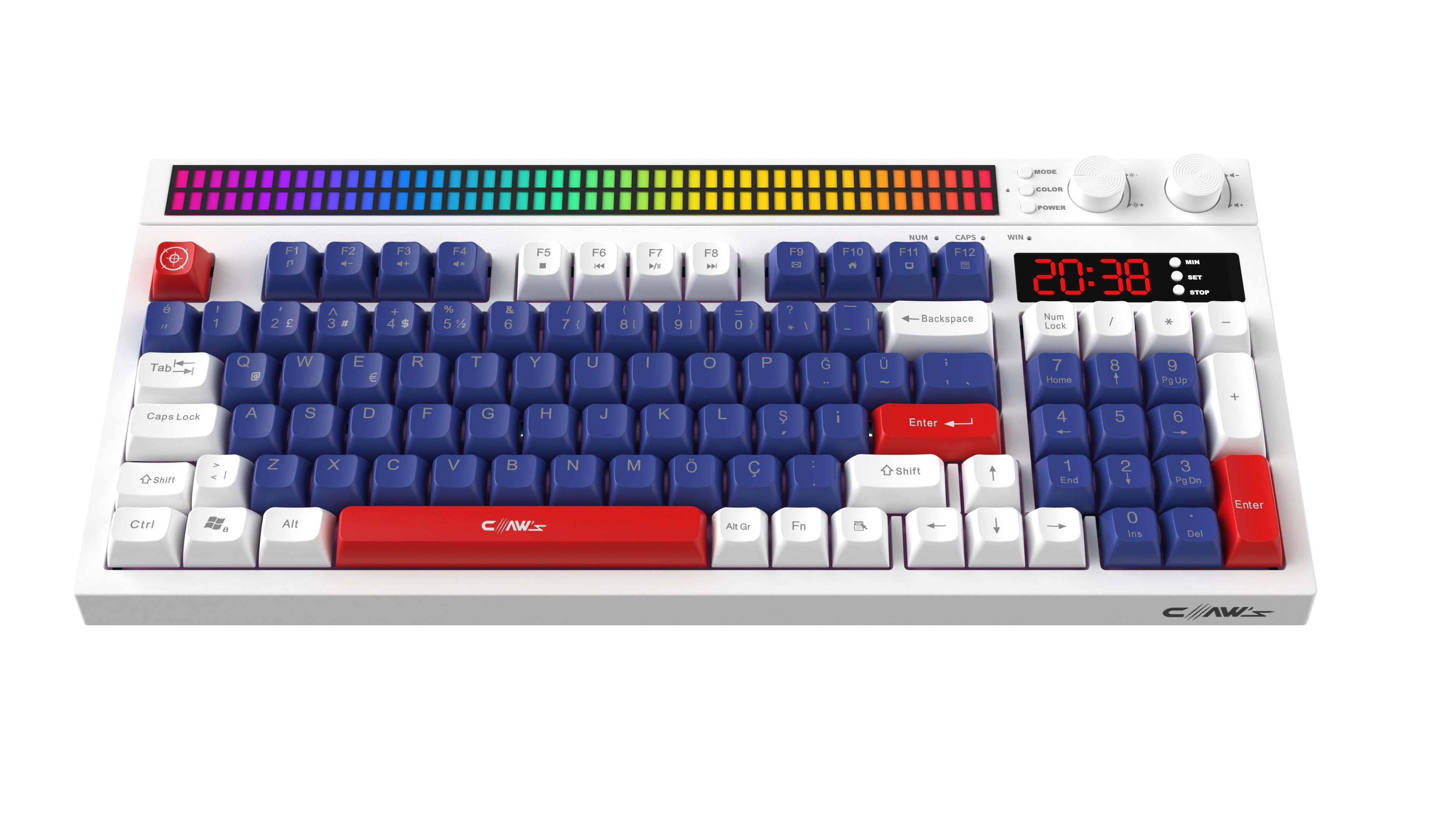 Spectrum Crosfire edition Fonksiyonel Çift LCD Ekran & Çift Rgb - Ses Kontrolcülü Membran 94 Tuşlu Spectrum Rgb Modlu Gaming Klavye