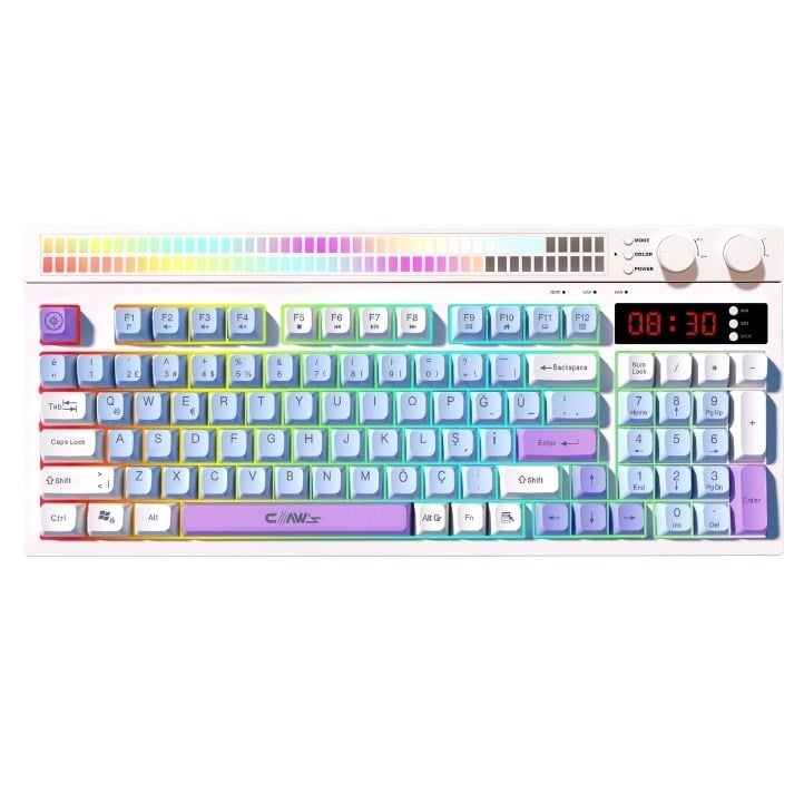 Spectrum K1 Fonksiyonel Çift LCD Ekran & Çift Rgb - Ses Kontrolcülü Membran 94 Tuşlu Spectrum Rgb Modlu Gaming Klavye