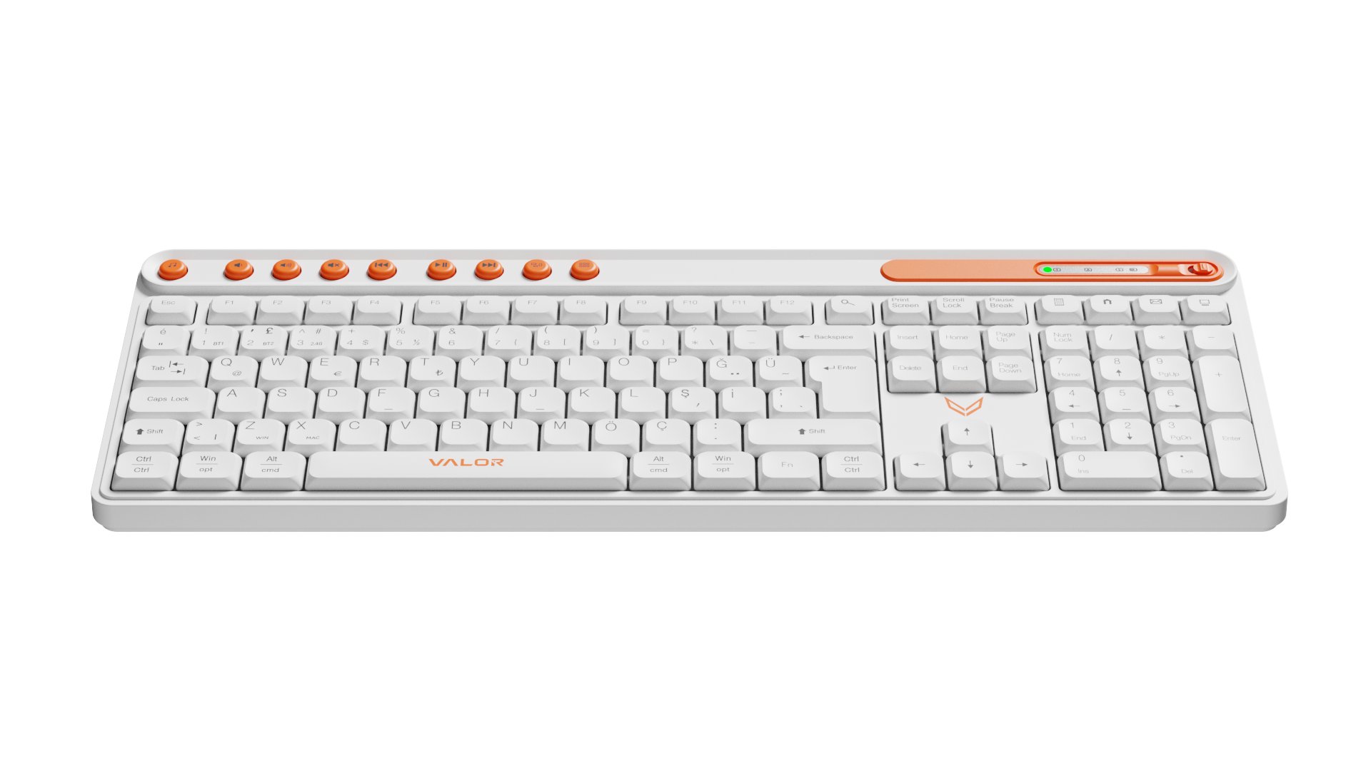 Valor Syncro Softex Tri-Mode Kablosuz Ofis Klavyesi - 3 Bölgeli Tam Boy Standart Düzen, 2.4GHz + Çift Bluetooth Kanallı, 8 Milyon Tıklama Ömürlü Sıvı Silikon Tuş Yapısı, Çoklu Cihaz Destekli Windows ve Mac Uyumlu Klavye