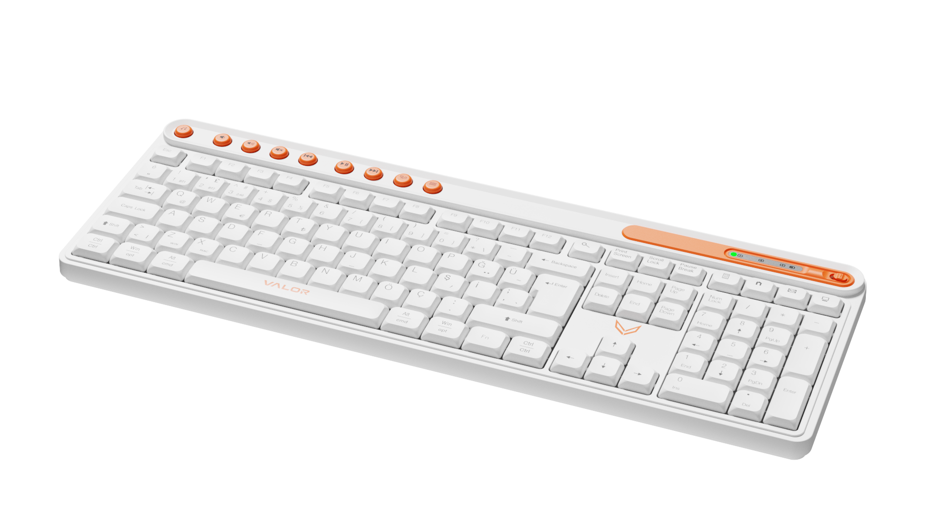 Valor Syncro Softex Tri-Mode Kablosuz Ofis Klavyesi - 3 Bölgeli Tam Boy Standart Düzen, 2.4GHz + Çift Bluetooth Kanallı, 8 Milyon Tıklama Ömürlü Sıvı Silikon Tuş Yapısı, Çoklu Cihaz Destekli Windows ve Mac Uyumlu Klavye