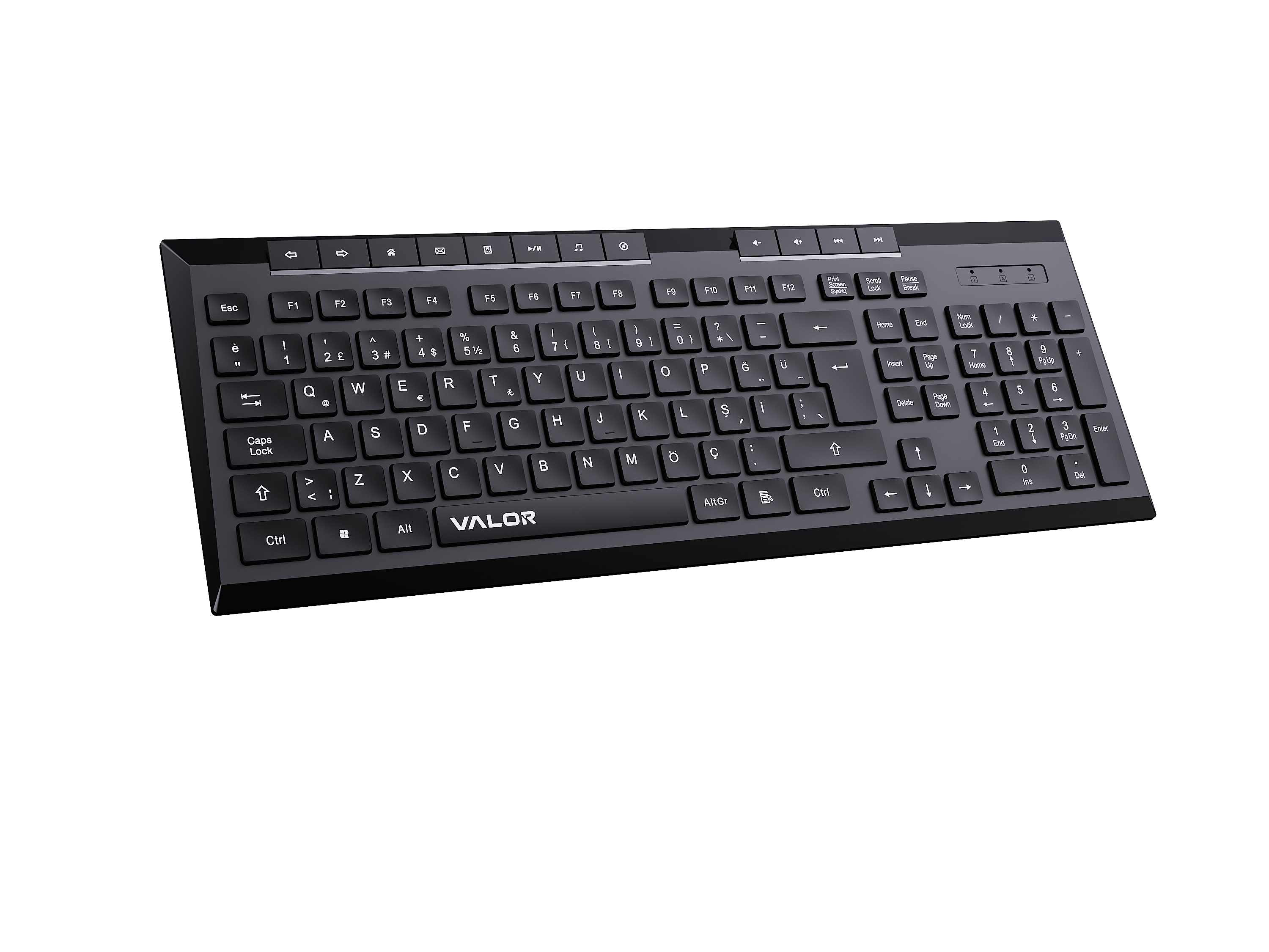 Valor Syncro Workflow Tam Boy Kablosuz Klavye - 115 Tuşlu Türkçe Tasarım, UV Kaplama Aşınmaz Harfler, 12 Multimedya Kısayol Tuşlu USB Nano Alıcılı Güçlü Ofis Klavyesi - K610