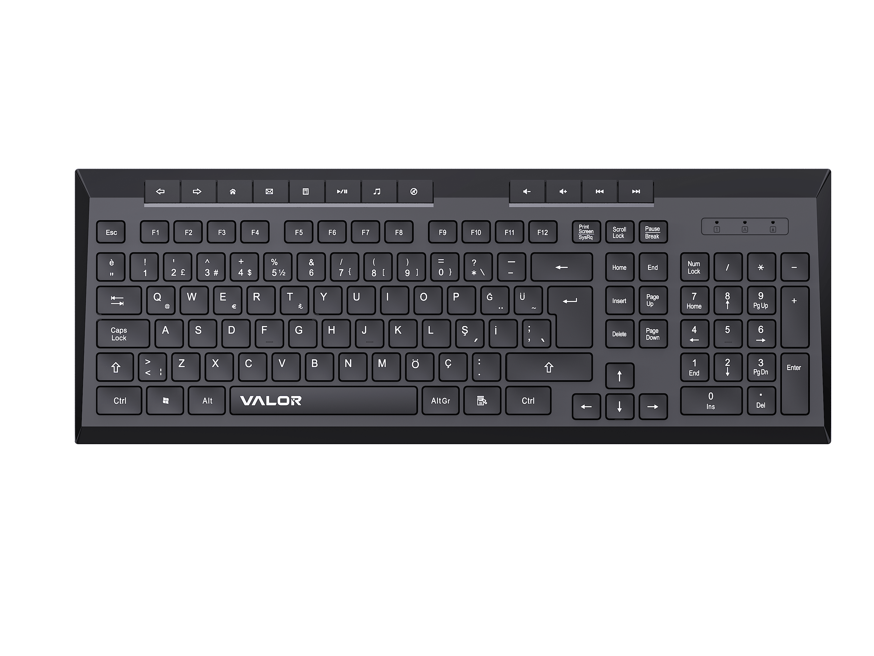 Valor Syncro Workflow Tam Boy Kablosuz Klavye - 115 Tuşlu Türkçe Tasarım, UV Kaplama Aşınmaz Harfler, 12 Multimedya Kısayol Tuşlu USB Nano Alıcılı Güçlü Ofis Klavyesi - K610