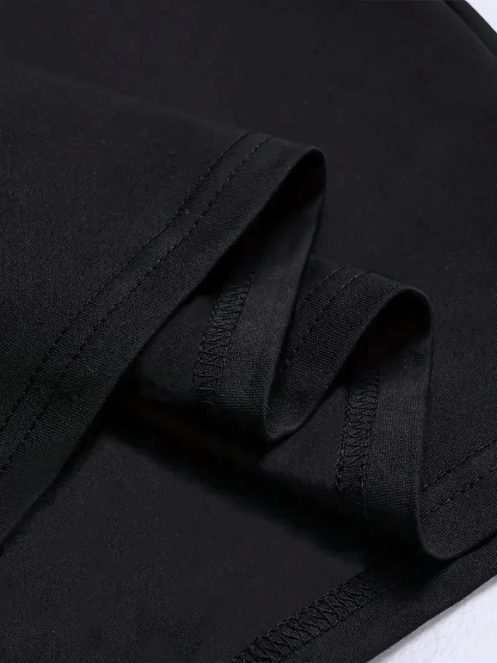 Baskılı Oversize Bisiklet Yaka T-shirt - Siyah