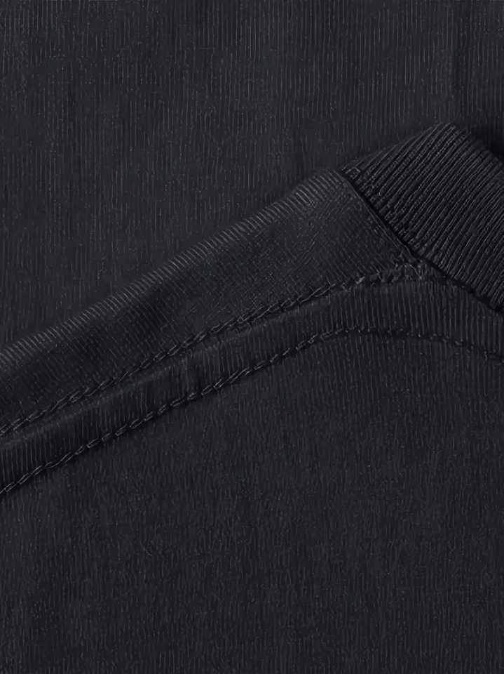 Baskılı Oversize Bisiklet Yaka T-shirt - Siyah
