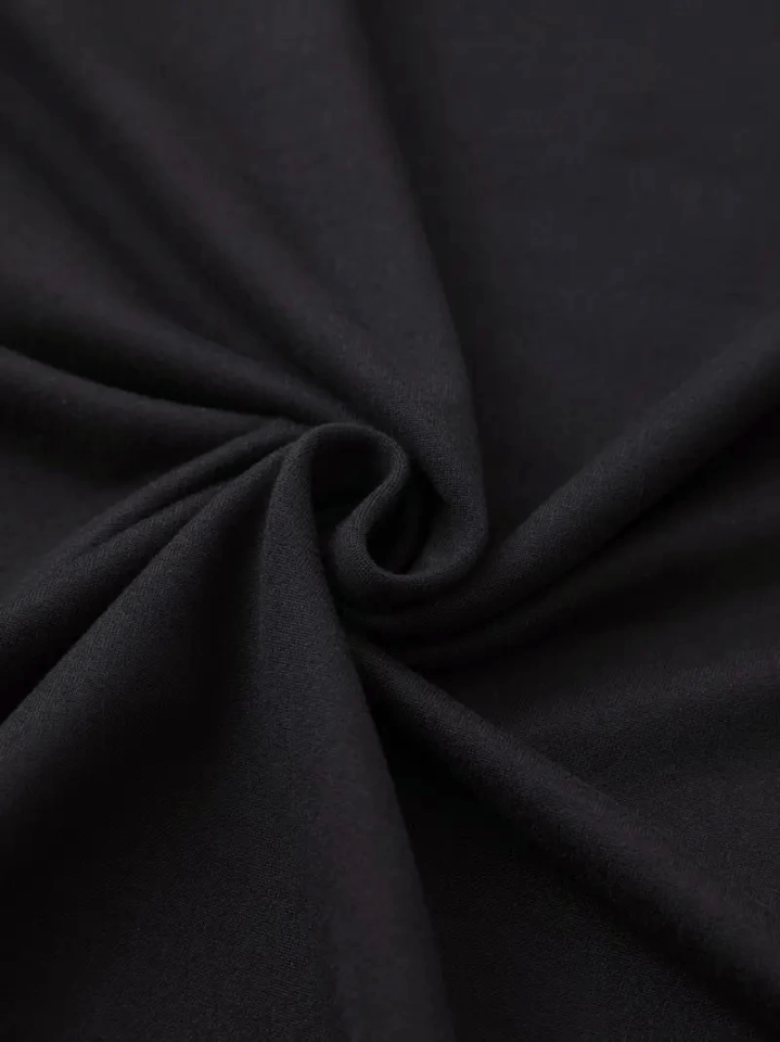 Baskılı Oversize Bisiklet Yaka T-shirt - Siyah