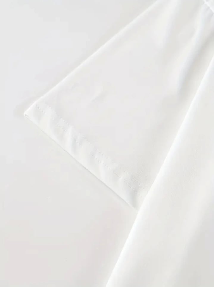 Baskılı Oversize Bisiklet Yaka T-shirt - Beyaz